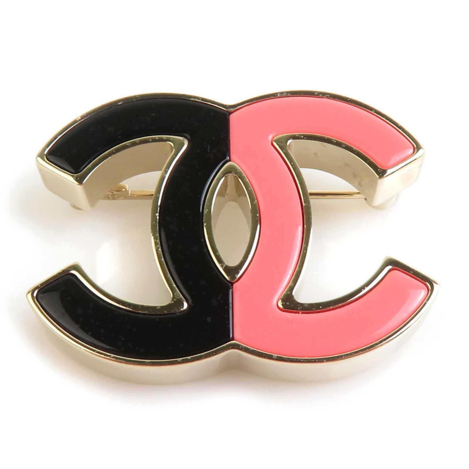 Pink Metal Coco Mark Brooch by Chanel (1 of 1)