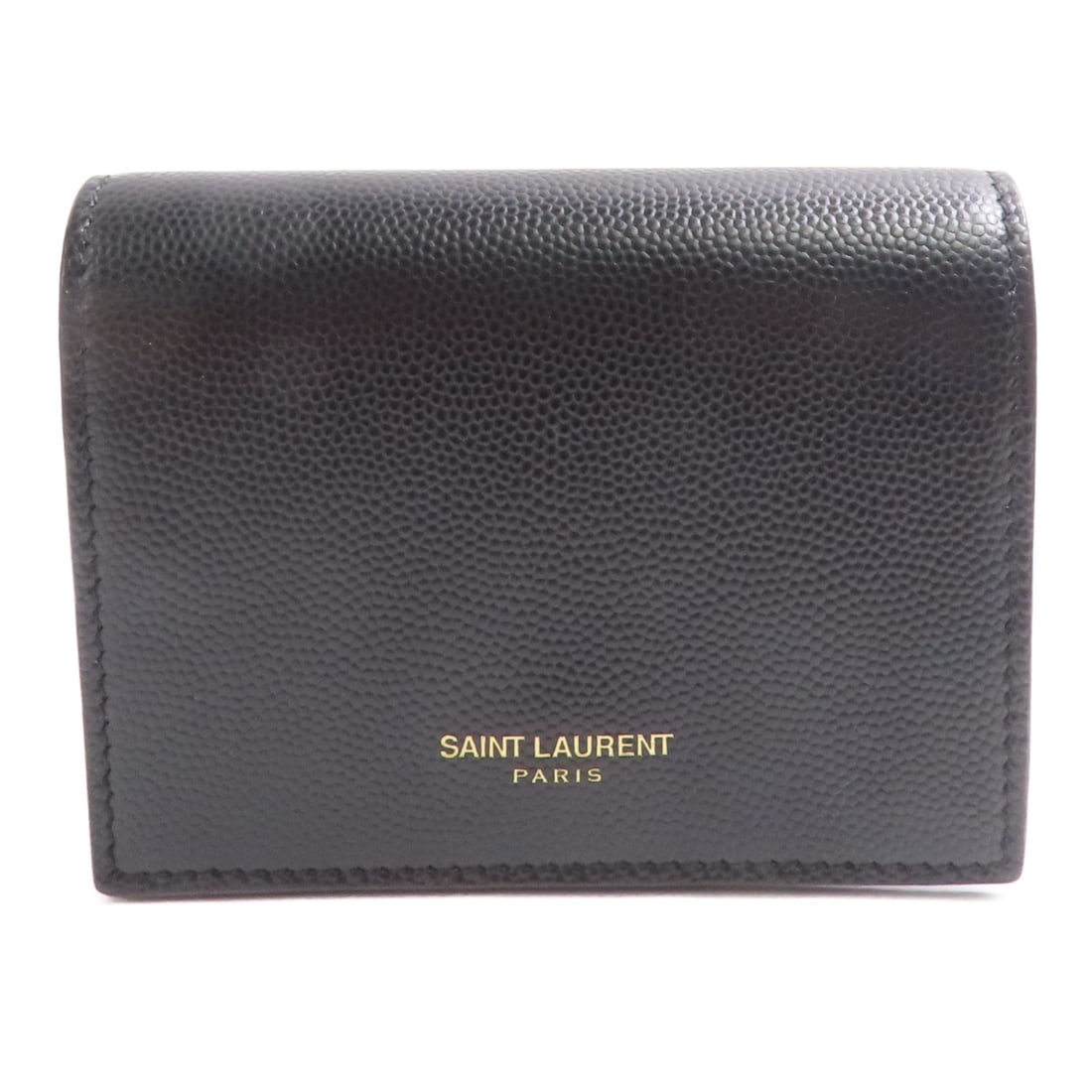 SAINT LAURENT Black Calfskin Leather Card Case GHW: SAINT LAURENT Black Calfskin Leather Card Case GHW This elegant card case from SAINT LAURENT is crafted from premium calfskin leather in a classic black finish. Designed for style and functionality, i