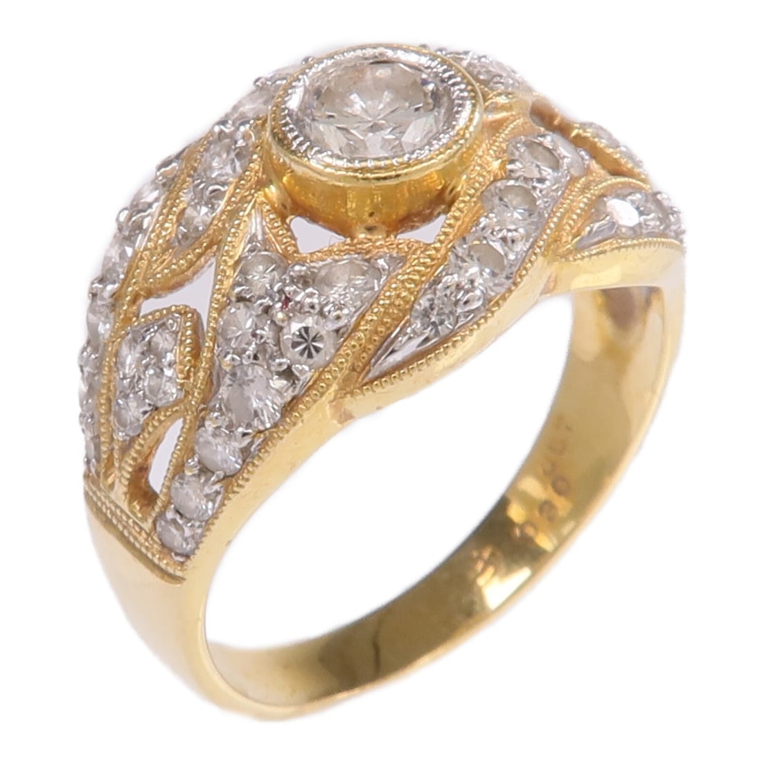 18K Yellow Gold Diamond Ring Size 5.5 by JEWELRY (1 of 10)