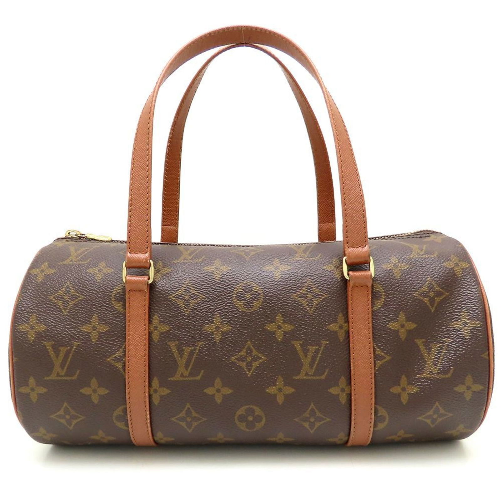 Papillon 30 Brown Canvas Bag by Louis Vuitton: Papillon 30 Brown Canvas Bag by Louis Vuitton The Louis Vuitton Papillon 30 is a classic handbag crafted from brown canvas. Designed for women, this bag was made in France and features a cylindrical s
