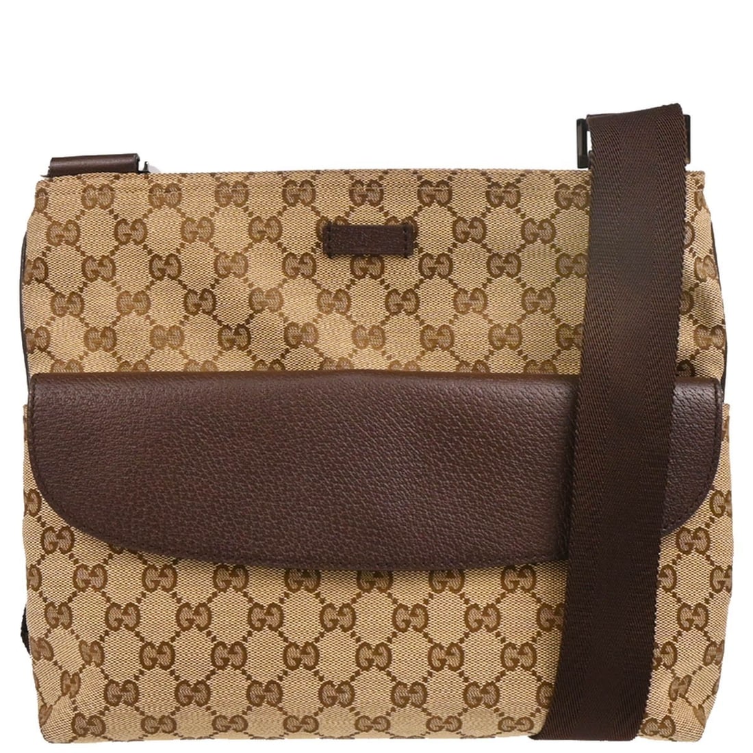Gucci Beige GG Canvas Leather Shoulder Bag 256100/213048 (1 of 10)