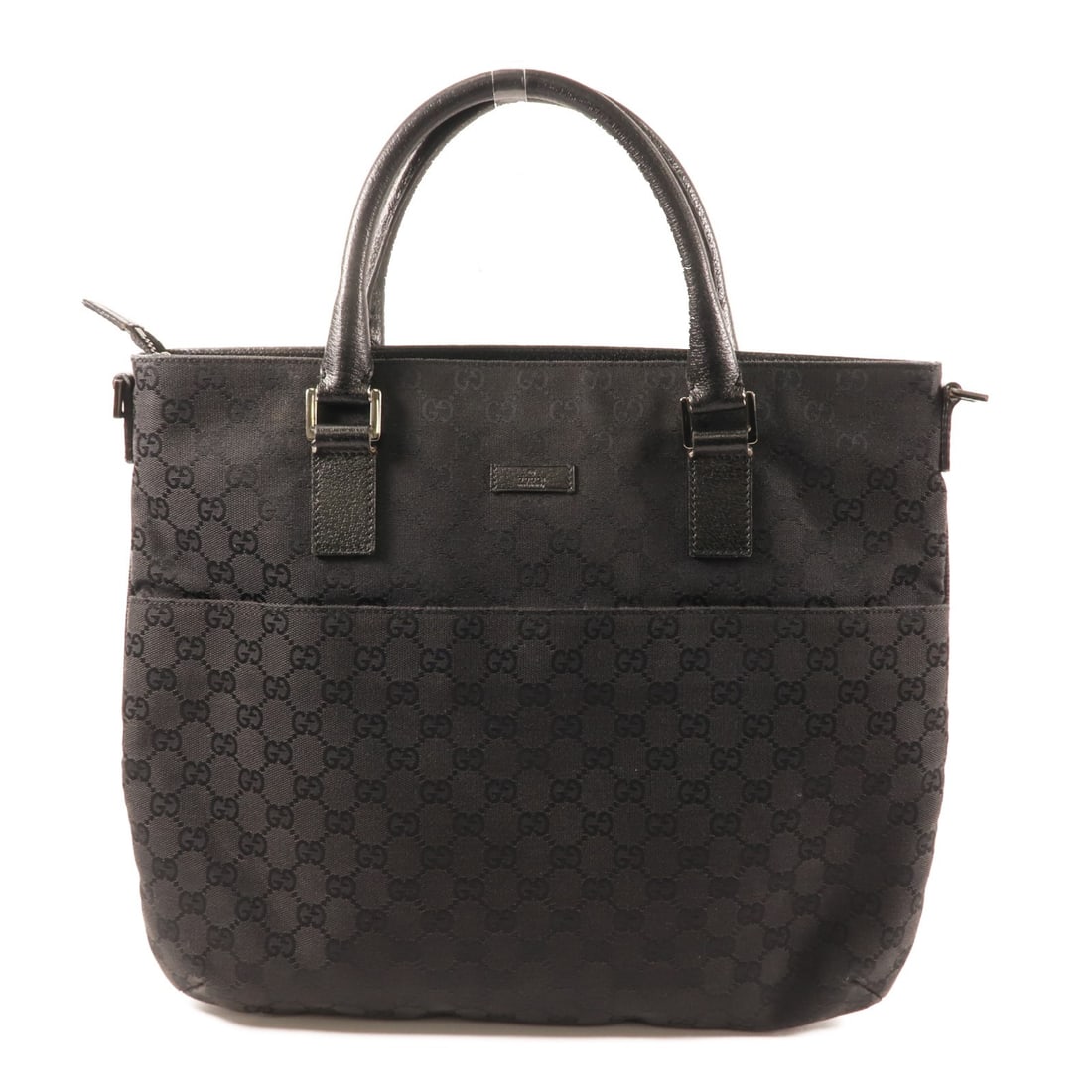 Gucci Black GG Canvas 127794 Shoulder Bag with Silver Tone Hardware: Gucci Black GG Canvas 127794 Shoulder Bag with Silver Tone Hardware This GUCCI GG shoulder bag features a sleek black GG canvas exterior with silver-tone hardware. Made in Italy, this stylish shoulder