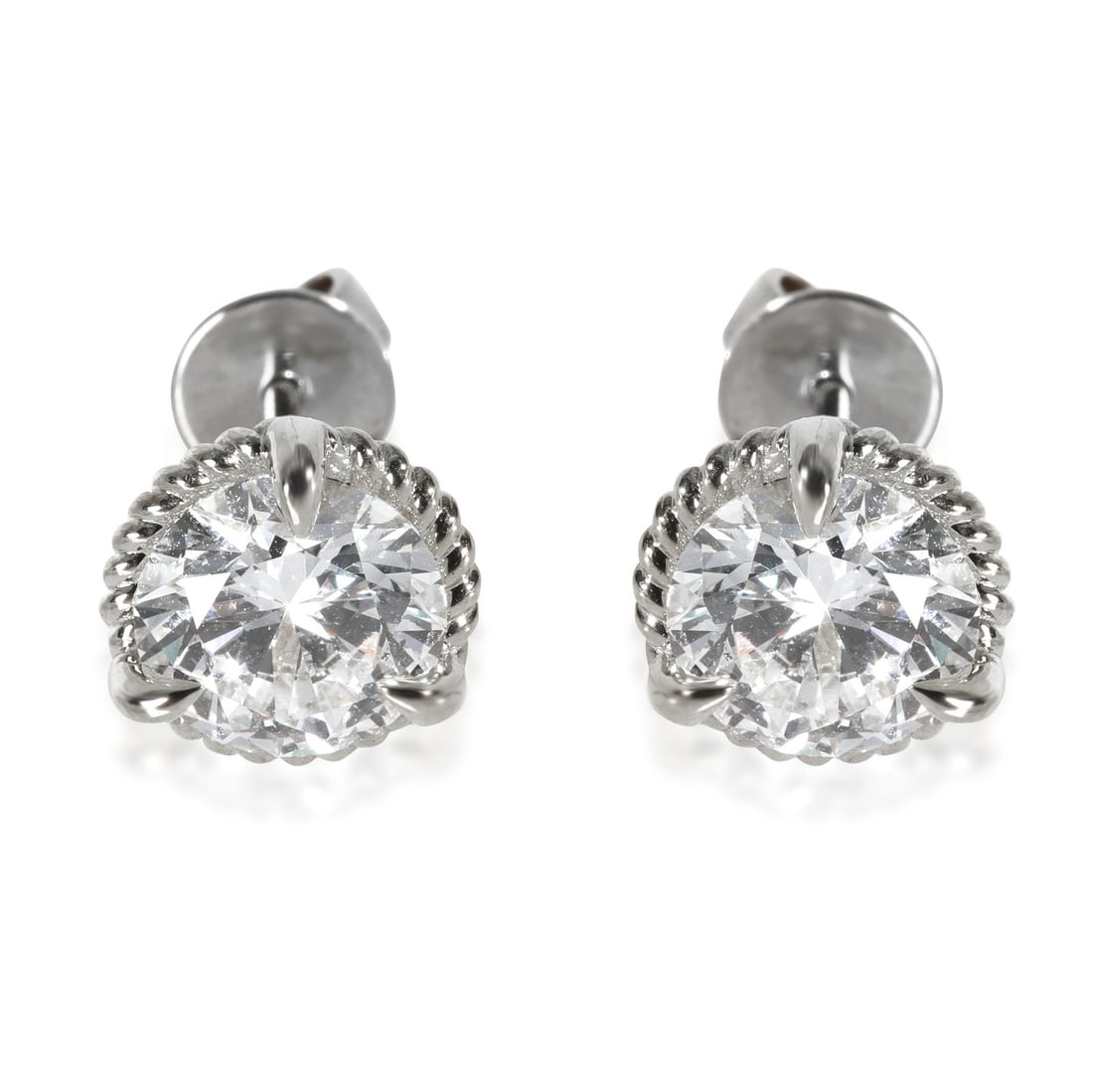 Stunning 3.03 Ctw Lab-Grown Diamond Earrings in 14K White Gold: Stunning 3.03 Ctw Lab-Grown Diamond Earrings in 14K White Gold These exquisite earrings feature stunning lab-grown diamonds set in luxurious 14K white gold. The round brilliant-cut diamonds weigh a to
