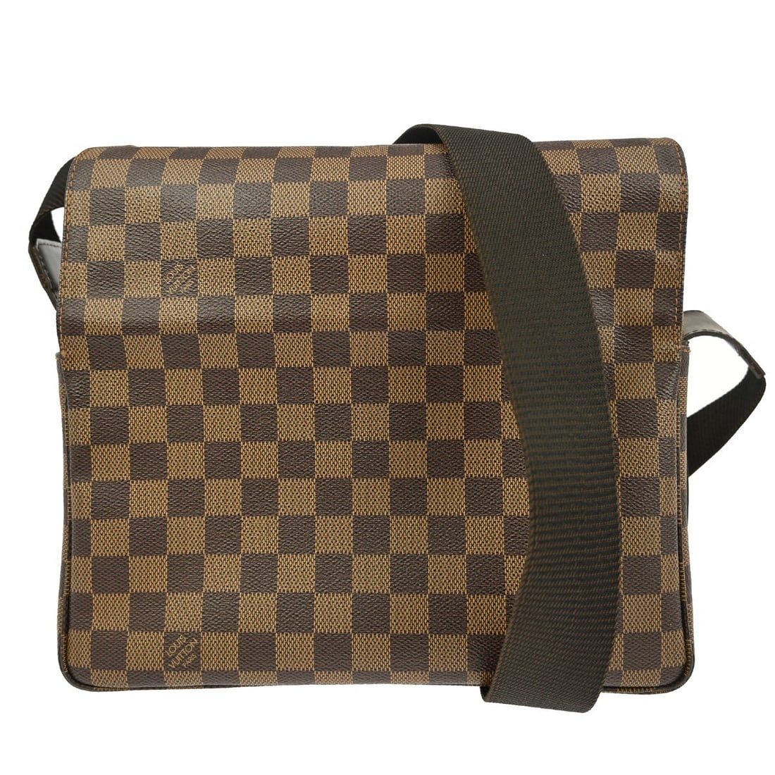 Louis Vuitton Damier Naviglio Medium Brown Canvas Shoulder Crossbody Bag N45255: Louis Vuitton Damier Naviglio Medium Brown Canvas Shoulder Crossbody Bag N45255 This Louis Vuitton Damier Naviglio shoulder bag features a classic check pattern on brown canvas with logo accents. Desi