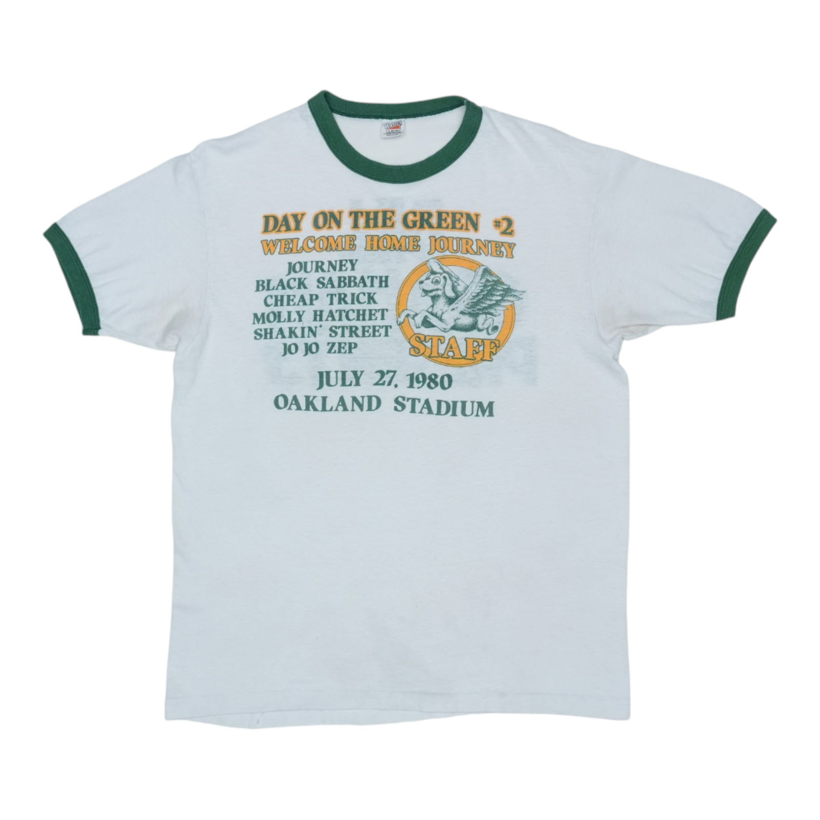 Vintage 1980 Day On The Green Black Sabbath Concert T Shirt White Large: Vintage 1980 Day On The Green Black Sabbath Concert T Shirt White Large Original vintage 1980 Black Sabbath Day On The Green shirt featuring front and back graphics. This authentic shirt from the 1980