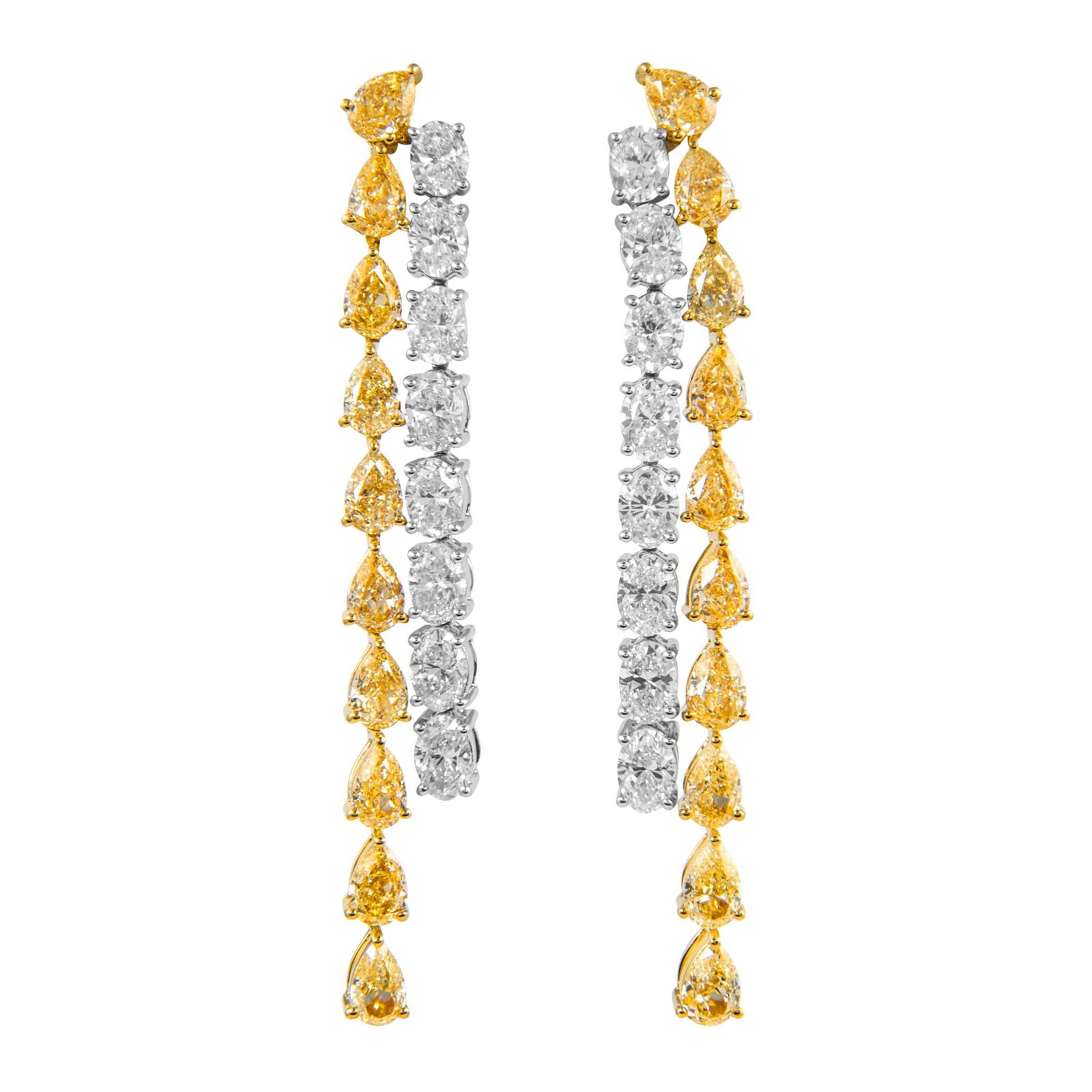 11.44ct Fancy Yellow Diamond Earrings 18k Gold (1 of 4)