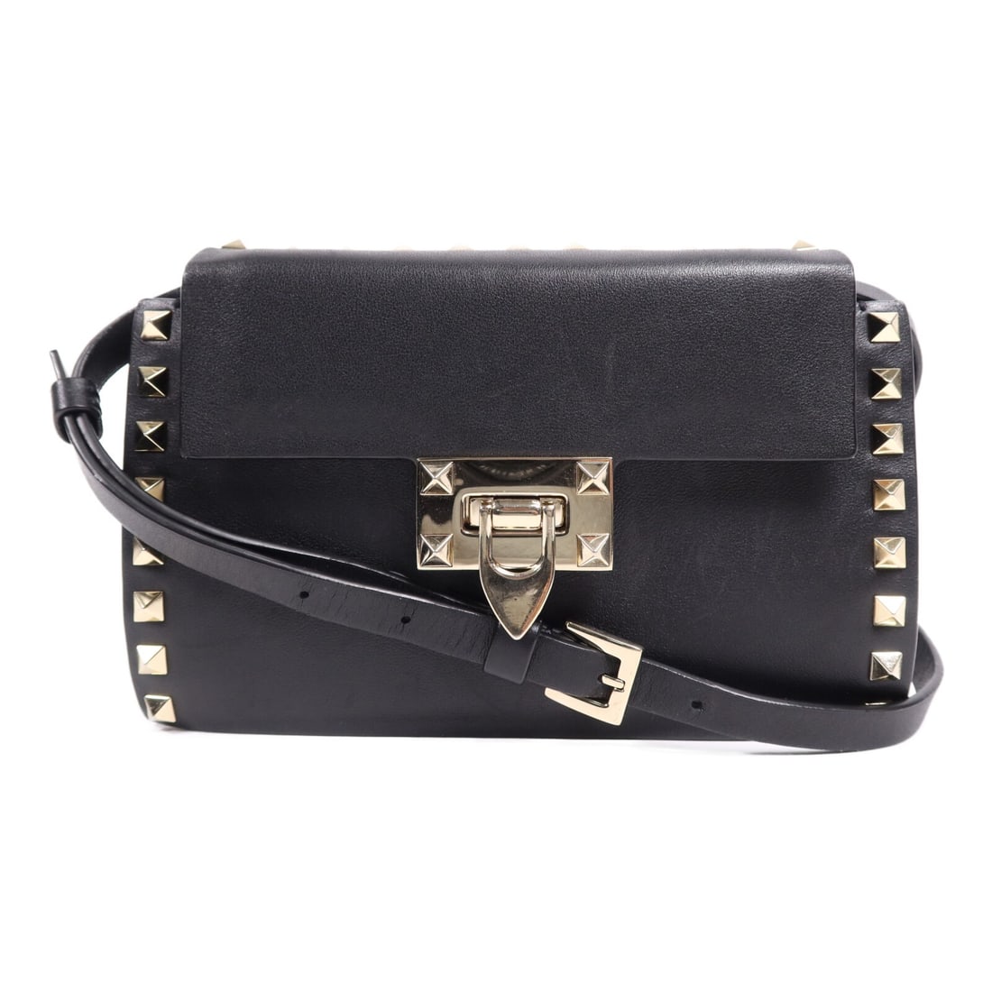 Valentino Black Calfskin Leather Shoulder Bag with GHW (1 of 14)