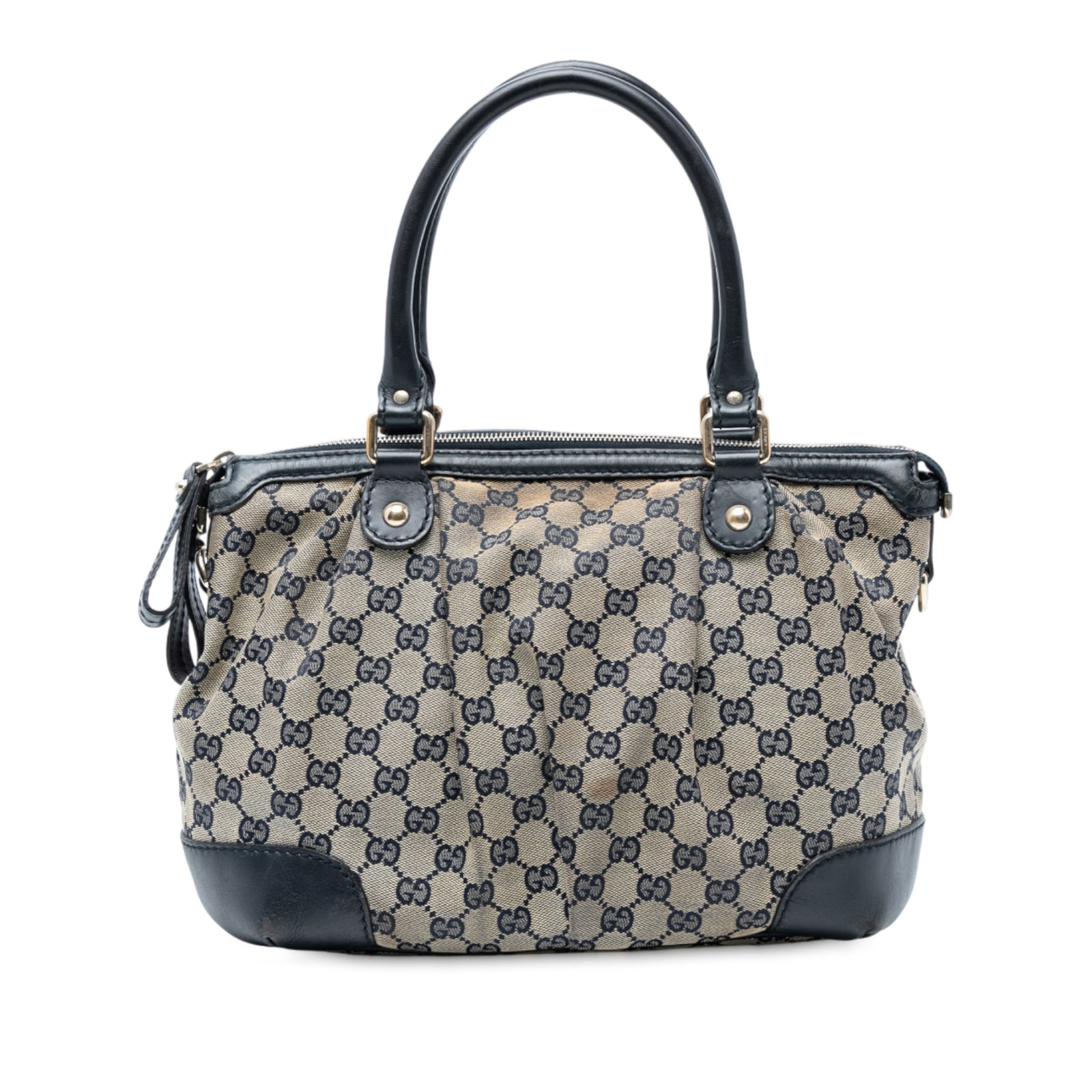 Gucci GG Canvas Sukey Satchel Bag Brown Fabric Italy (1 of 7)