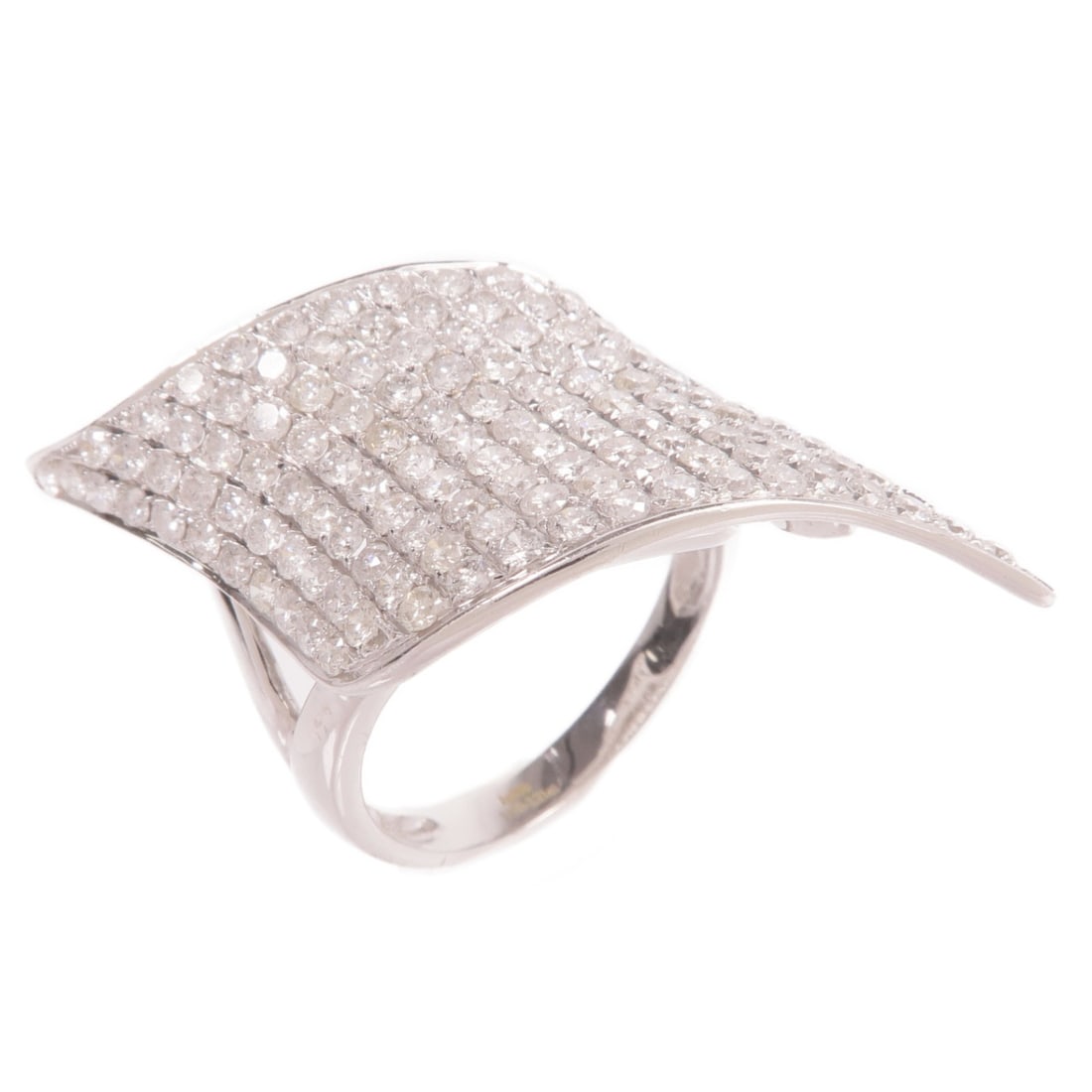 JEWELRY Diamond Ring 18K White Gold Size 8.25 (1 of 7)