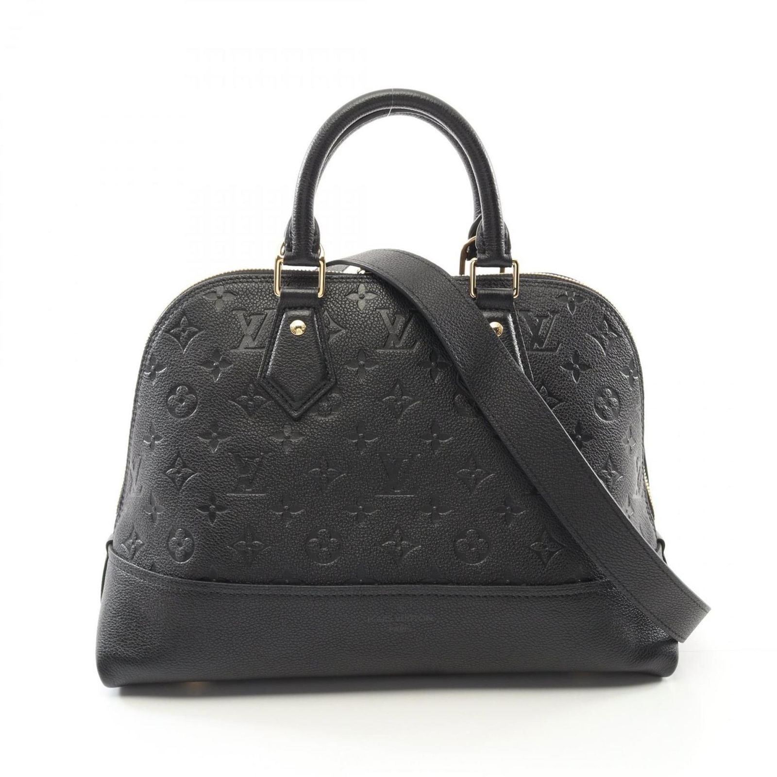 Louis Vuitton Neo Alma Black Leather Bag France 22cm x 30cm x 13cm: Louis Vuitton Neo Alma Black Leather Bag France 22cm x 30cm x 13cm The Louis Vuitton Neo Alma is a sophisticated handbag crafted from black leather, designed for women. Made in France, this bag featur