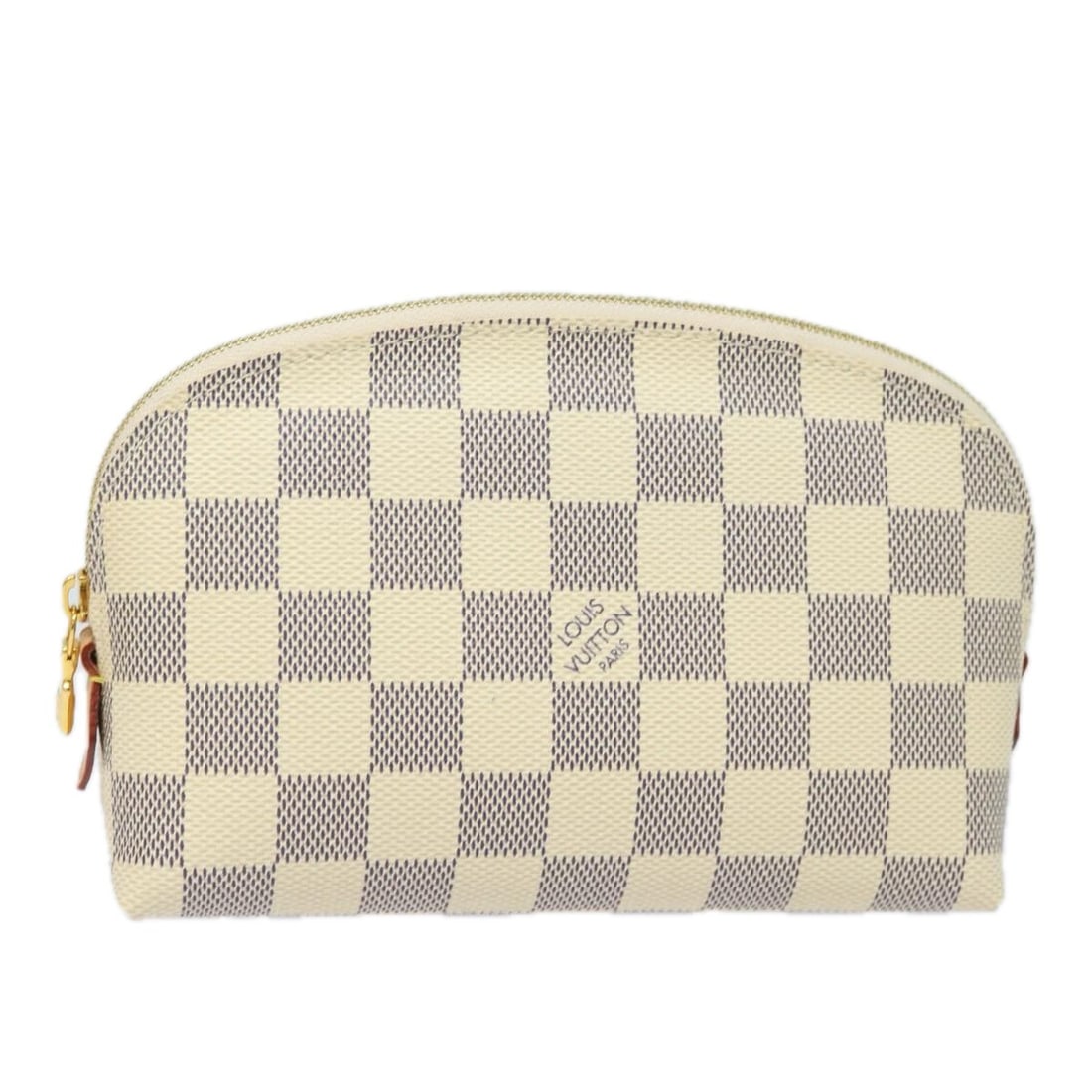 LOUIS VUITTON Damier Azur Cosmetic Pouch N60024 with Dust Bag: LOUIS VUITTON Damier Azur Cosmetic Pouch N60024 with Dust Bag This Louis Vuitton Damier Azur Pochette Cosmetic PM Pouch is a stylish and practical accessory, perfect for storing cosmetics and small es