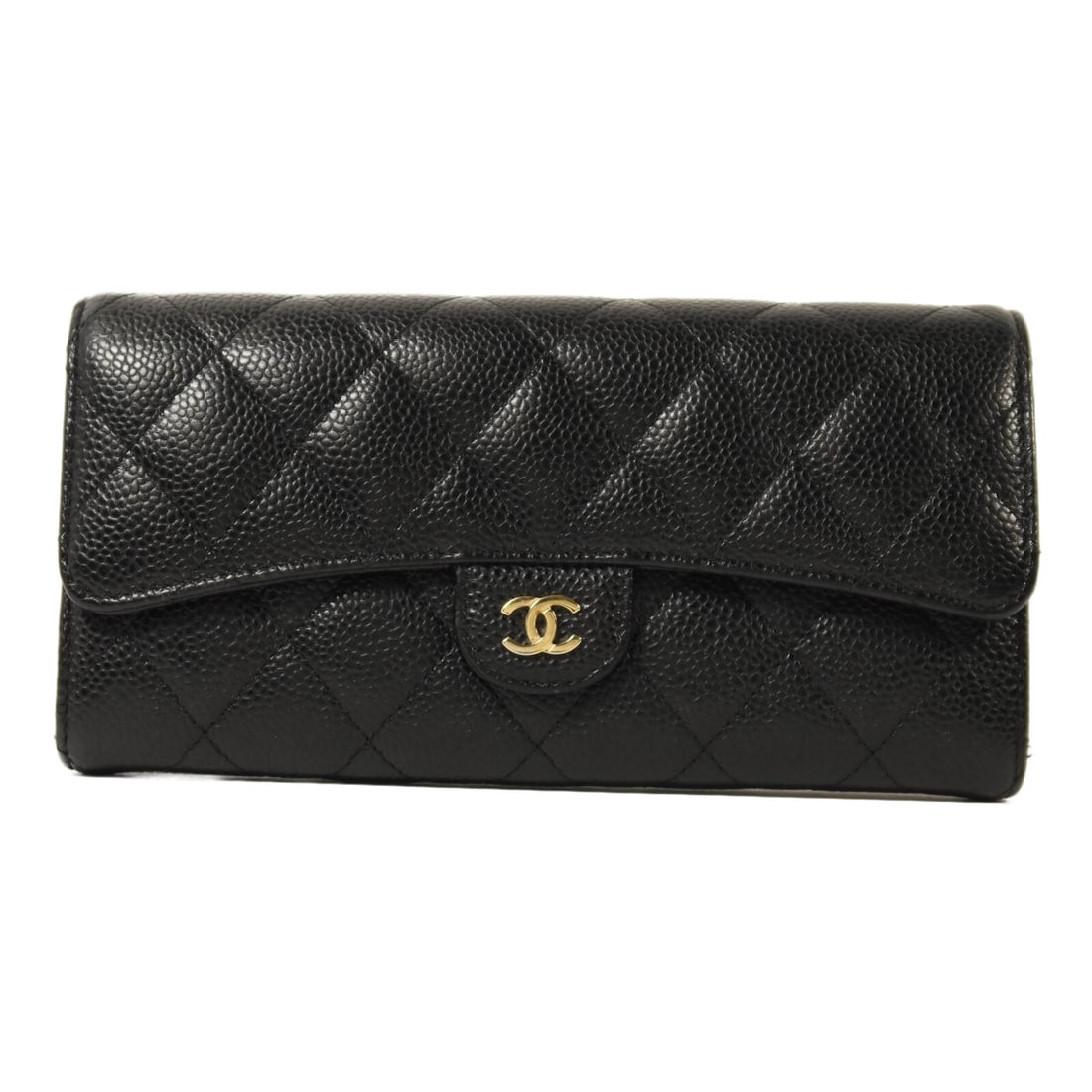 Chanel Black Calfskin Classic Long Bifold Wallet with CC and Gold Hardware: Chanel Black Calfskin Classic Long Bifold Wallet with CC and Gold Hardware This is a CHANEL classic long bifold wallet crafted from black calfskin leather. The wallet features the signature CC logo an