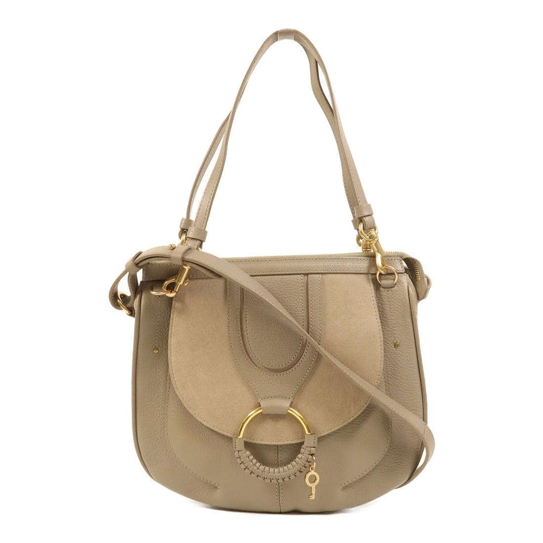 SEE BY CHLOE Hana Calfskin Leather 2 Way Shoulder Bag Gray: SEE BY CHLOE Hana Calfskin Leather 2 Way Shoulder Bag Gray This SEE BY CHLOE Hana 2 Way Shoulder Bag is crafted from premium calfskin leather in a sophisticated gray hue. The versatile design allows f