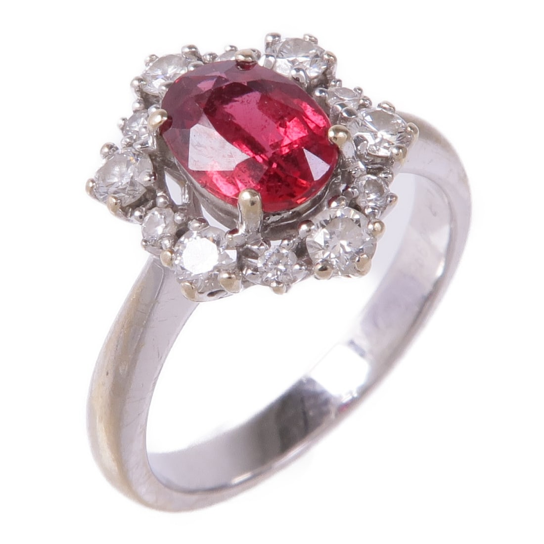 Ruby Diamond Ring in 18K White Gold Size 6 (1 of 8)