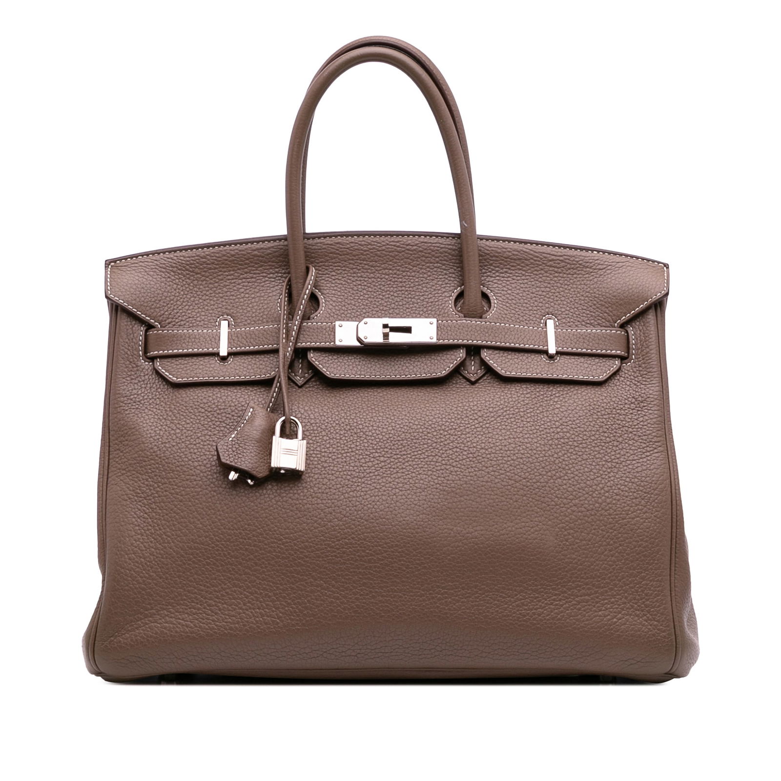 Hermes Togo Birkin Retourne 35 Etoupe Leather Handbag (1 of 13)