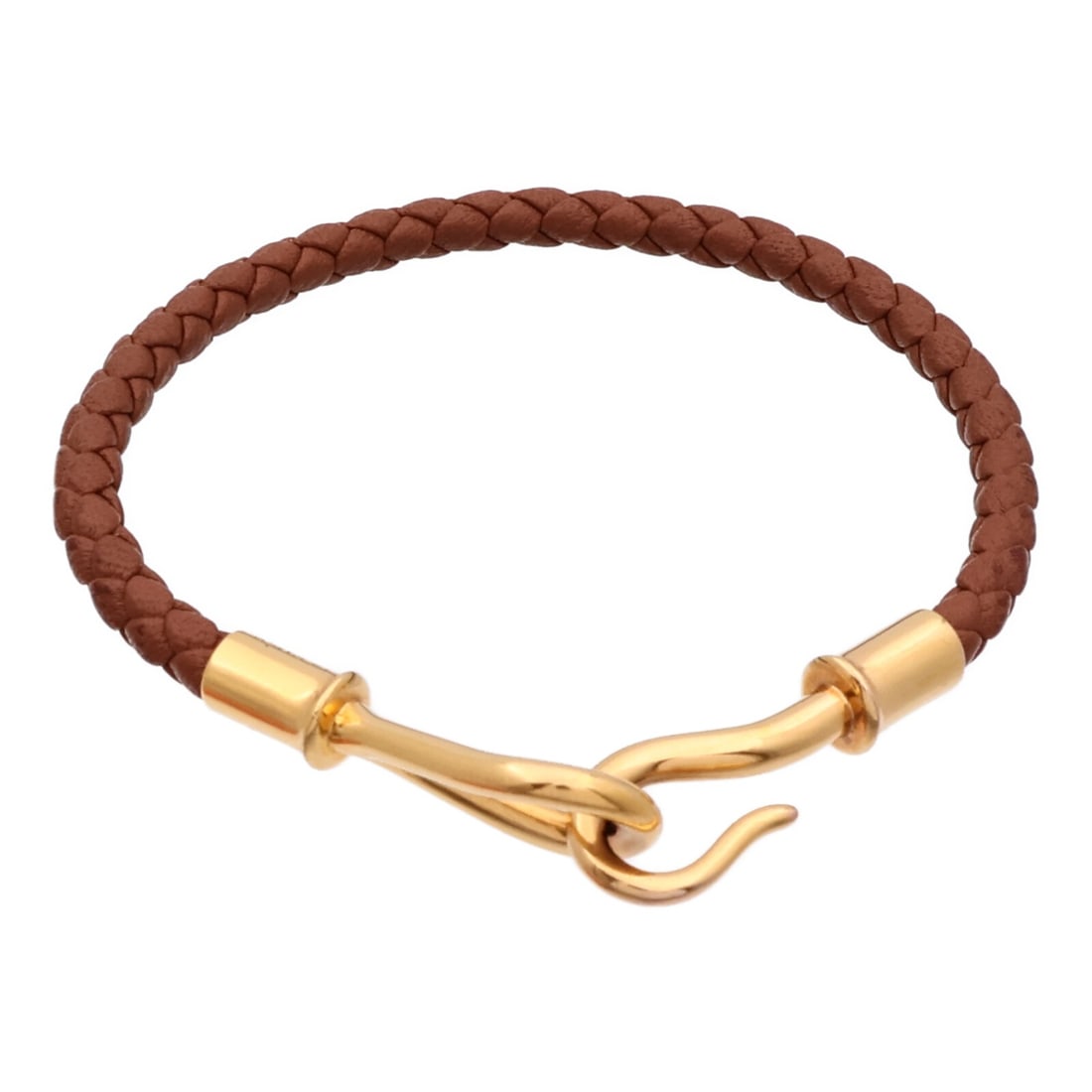 Hermes Jumbo Brown Swift Leather Bracelet with Gold Hardware (1 of 12)