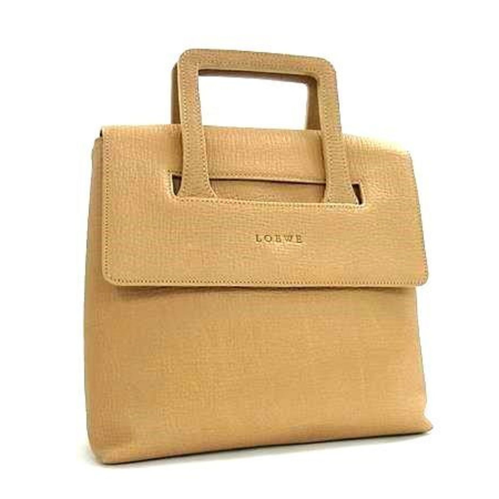 Beige Leather Women's Shoulder Bag by Loewe Spain: Beige Leather Women's Shoulder Bag by Loewe Spain This Loewe beige leather bag features a spacious design and is crafted for women. Made in Spain, it offers a stylish and versatile option for everyday