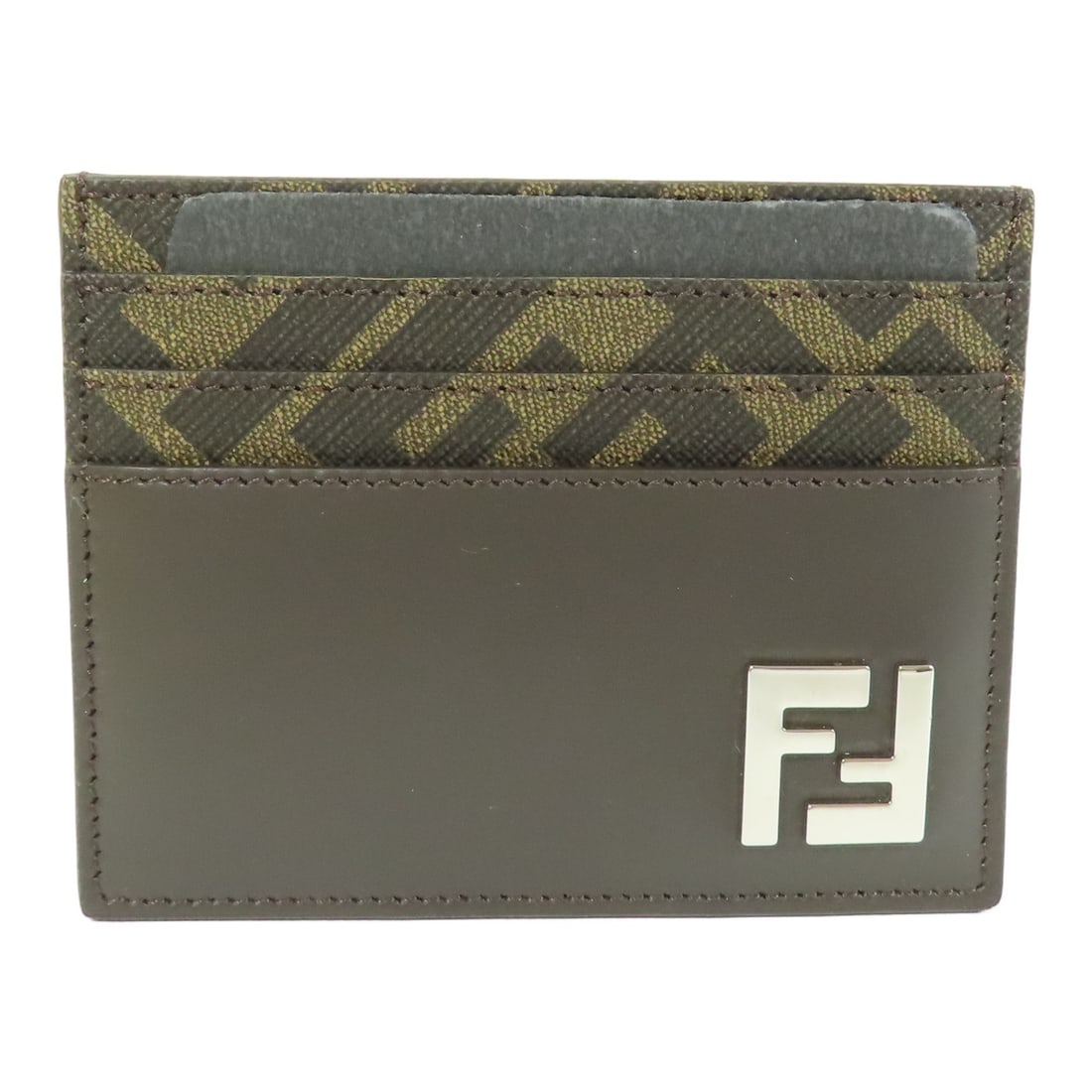 Fendi SHW FF Squared Brown Calfskin Card Holder 7M0164 AFF2 F1Q1C: Fendi SHW FF Squared Brown Calfskin Card Holder 7M0164 AFF2 F1Q1C Elevate your accessory collection with this exquisite Fendi SHW FF Squared Card Holder. Crafted from high-quality calfskin coated canv
