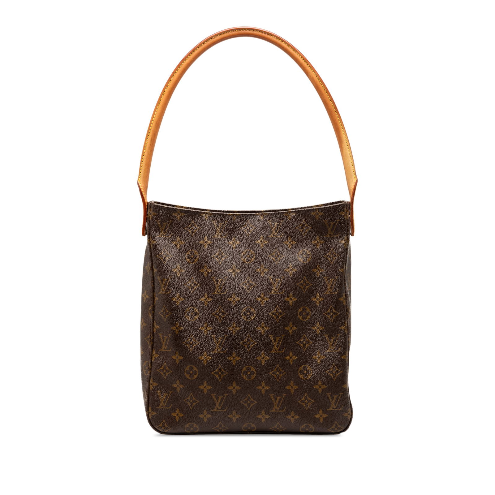 Louis Vuitton Looping GM Shoulder Bag Monogram Canvas and Leather: Louis Vuitton Looping GM Shoulder Bag Monogram Canvas and Leather This Louis Vuitton Monogram Looping GM features the iconic monogram canvas exterior with a rolled vachetta leather shoulder strap. It