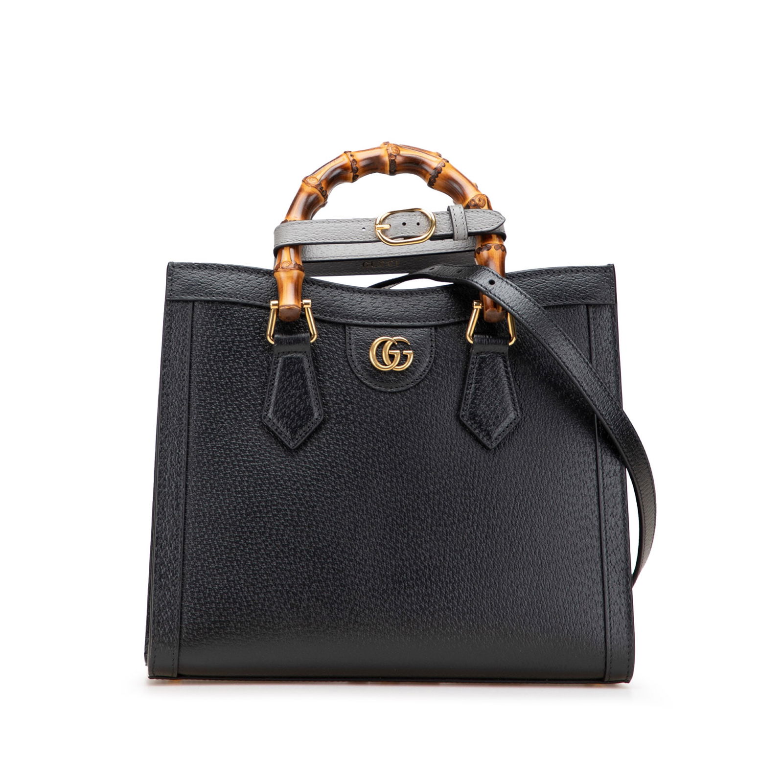 Gucci Small Leather Bamboo Diana Satchel Black with Bamboo Handles: Gucci Small Leather Bamboo Diana Satchel Black with Bamboo Handles The Gucci Small Leather Bamboo Diana Satchel is a sophisticated accessory that combines elegance with practicality. Crafted from high