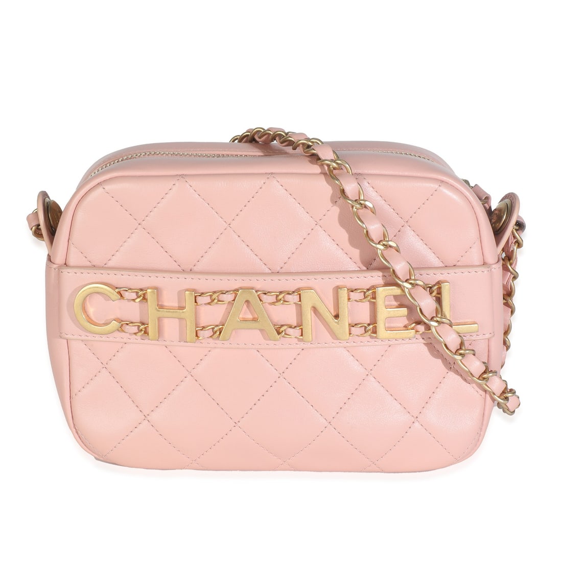 Chanel Small Enchained Camera Bag Light Pink Calfskin 2019 Gold-Tone Hardware (1 of 8)