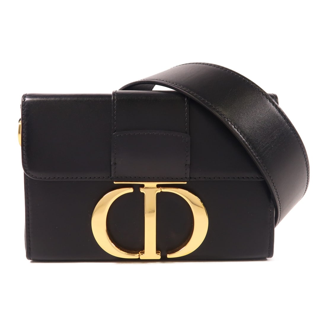 Christian Dior CD Montaigne Shoulder Bag Black Calfskin Leather GHW (1 of 14)
