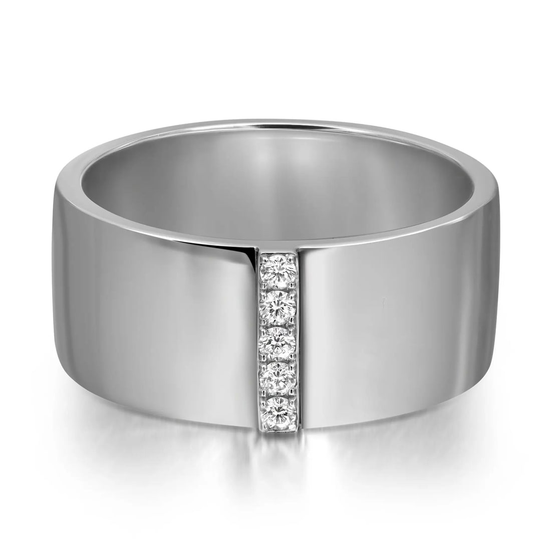 Messika Kate 0.07ct Diamond Wide Band Ring 18K White Gold Size 6: Messika Kate 0.07ct Diamond Wide Band Ring 18K White Gold Size 6 Discover the elegance of the Messika Kate diamond wide band ring, a modern and chic piece crafted from premium 18K white gold. This exq