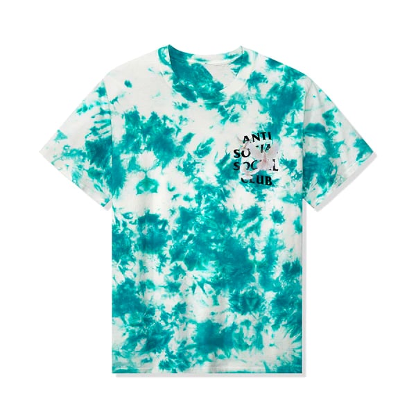 Appreciate Life Tie Dye T Shirt by Anti Social Social Club in Teal: Appreciate Life Tie Dye T Shirt by Anti Social Social Club in Teal This is an authentic Anti Social Social Club Appreciate Life Tie Dye Teal Tee in un-used and unworn condition. It features a vibrant