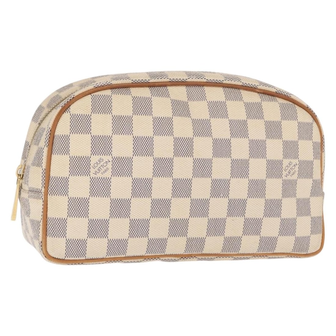 Louis Vuitton Damier Azur Canvas Cosmetic Pouch N41420 with Dust Bag: Louis Vuitton Damier Azur Canvas Cosmetic Pouch N41420 with Dust Bag This Louis Vuitton Damier Azur Trousse Toilette cosmetic pouch features the iconic Damier Azur canvas exterior and is designed for