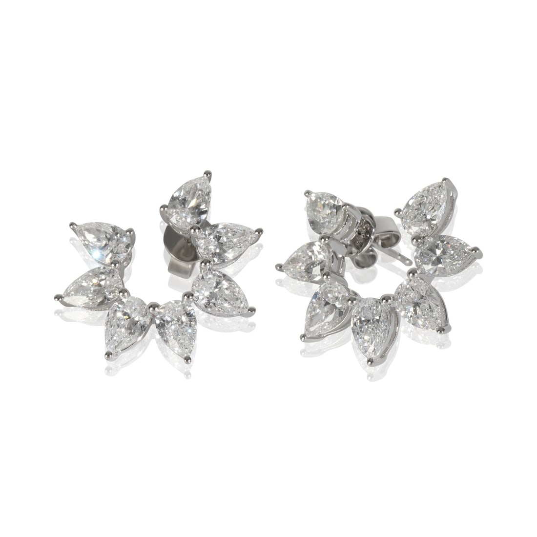 14K White Gold 4.1 ctw Lab-Grown Diamond Pear Earrings: 14K White Gold 4.1 ctw Lab-Grown Diamond Pear Earrings Elevate your style with these stunning 4.1 ctw White Gold Lab-Grown Diamond Earrings. Featuring a beautiful pear shape, these earrings are crafte