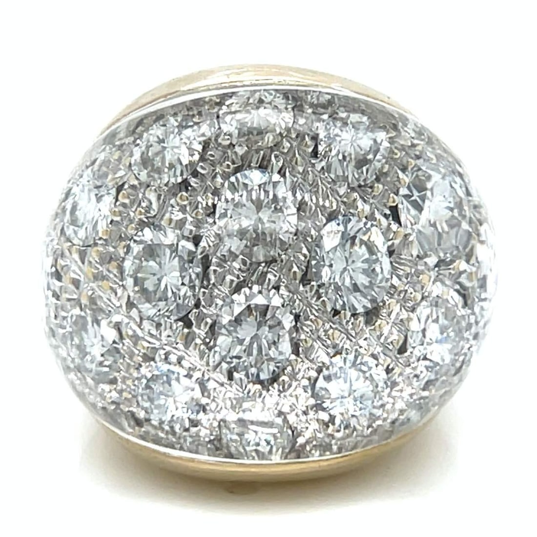 18K White Gold 3.00 Ct Diamond Glass Dome Ring (1 of 5)