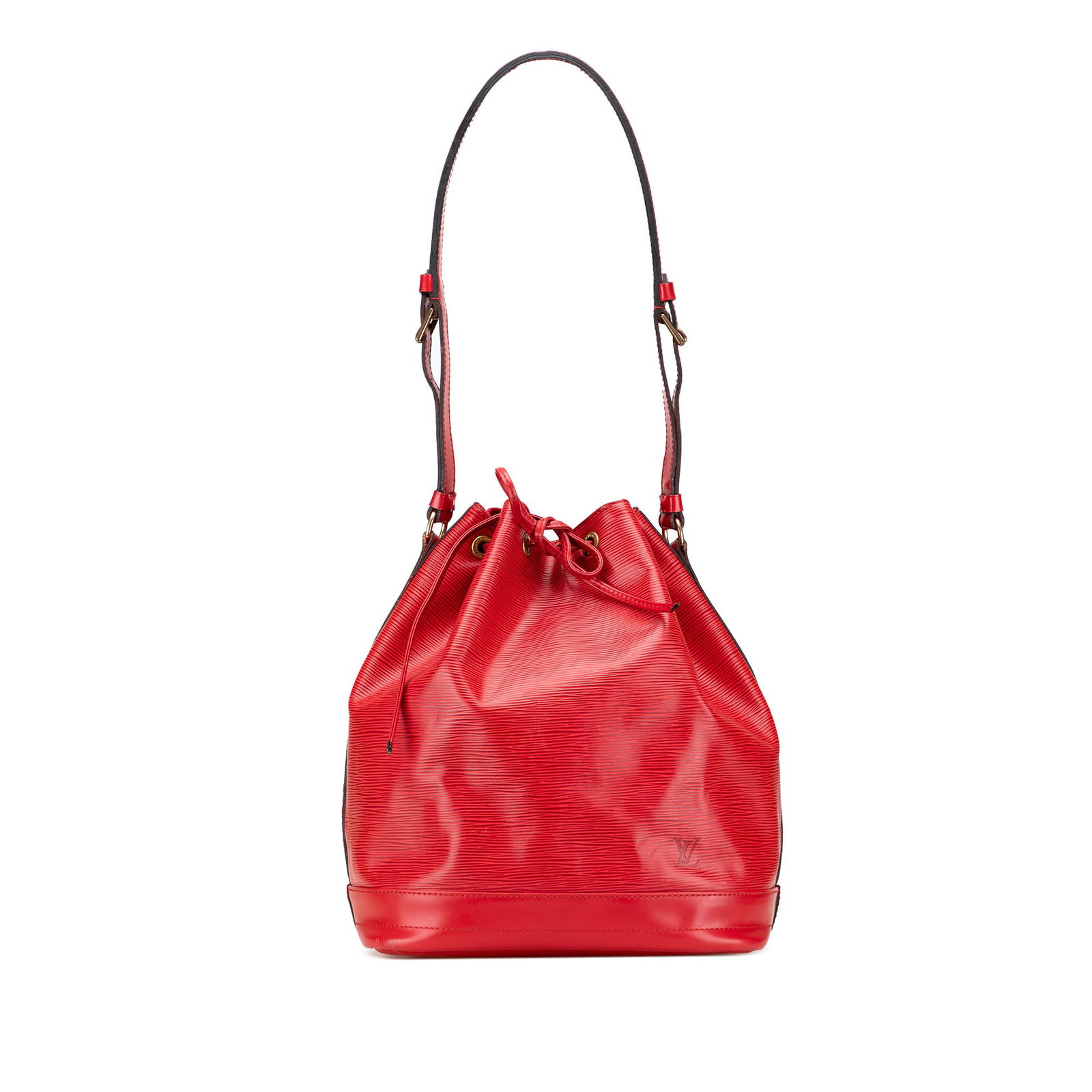 Louis Vuitton Epi Noe GM Red Leather Shoulder Bag: Louis Vuitton Epi Noe GM Red Leather Shoulder Bag The Louis Vuitton Epi Noe GM is a stylish and functional bag crafted from durable epi leather. It features an adjustable flat shoulder strap for comfo