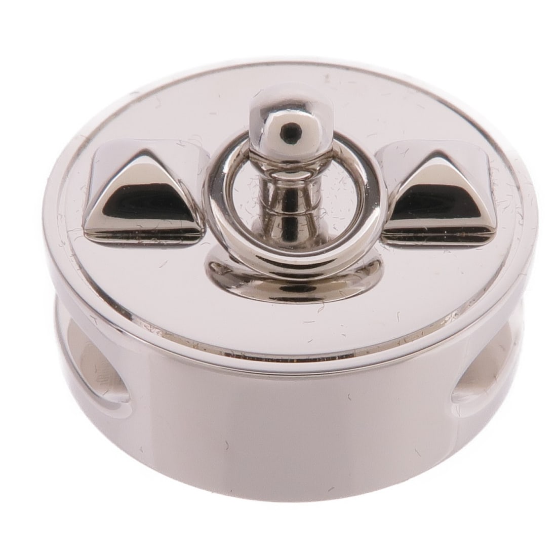 HERMES Silver Scarf Ring from France: HERMES Silver Scarf Ring from France Elevate your scarf styling with this exquisite HERMES Scarf Ring. Crafted in a striking silver color, this scarf ring is made from high-quality materials, ensuring