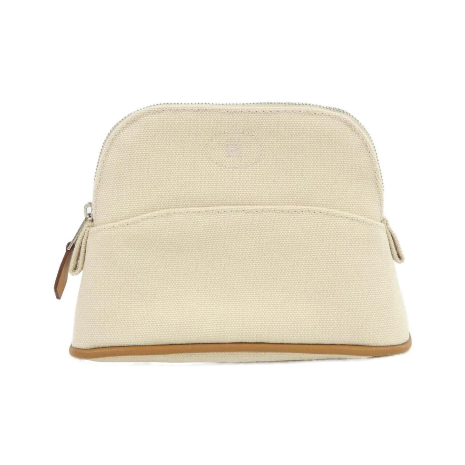 White Canvas Bolide Bag by Hermes 16cm: White Canvas Bolide Bag by Hermes 16cm Hermes Bolide bag in white canvas, featuring a unisex design. Made in France, this bag offers a compact silhouette and showcases slight shape loss and minor stai