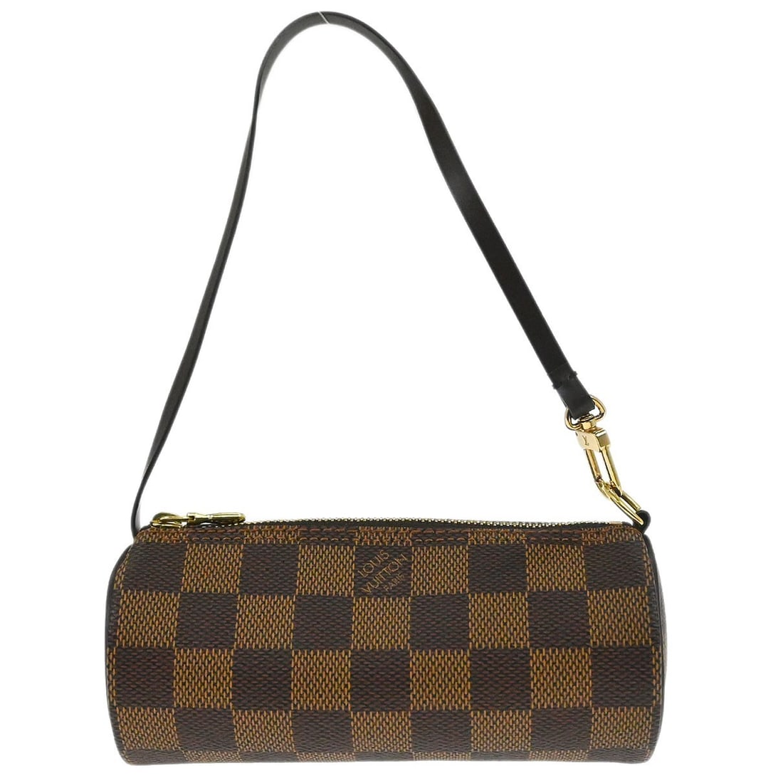 Louis Vuitton Papillon Micro Damier Canvas Top Handle Handbag with Attached Pouch: Louis Vuitton Papillon Micro Damier Canvas Top Handle Handbag with Attached Pouch This Louis Vuitton Damier Papillon micro pouch bag features a classic brown Damier canvas exterior with a matching bro