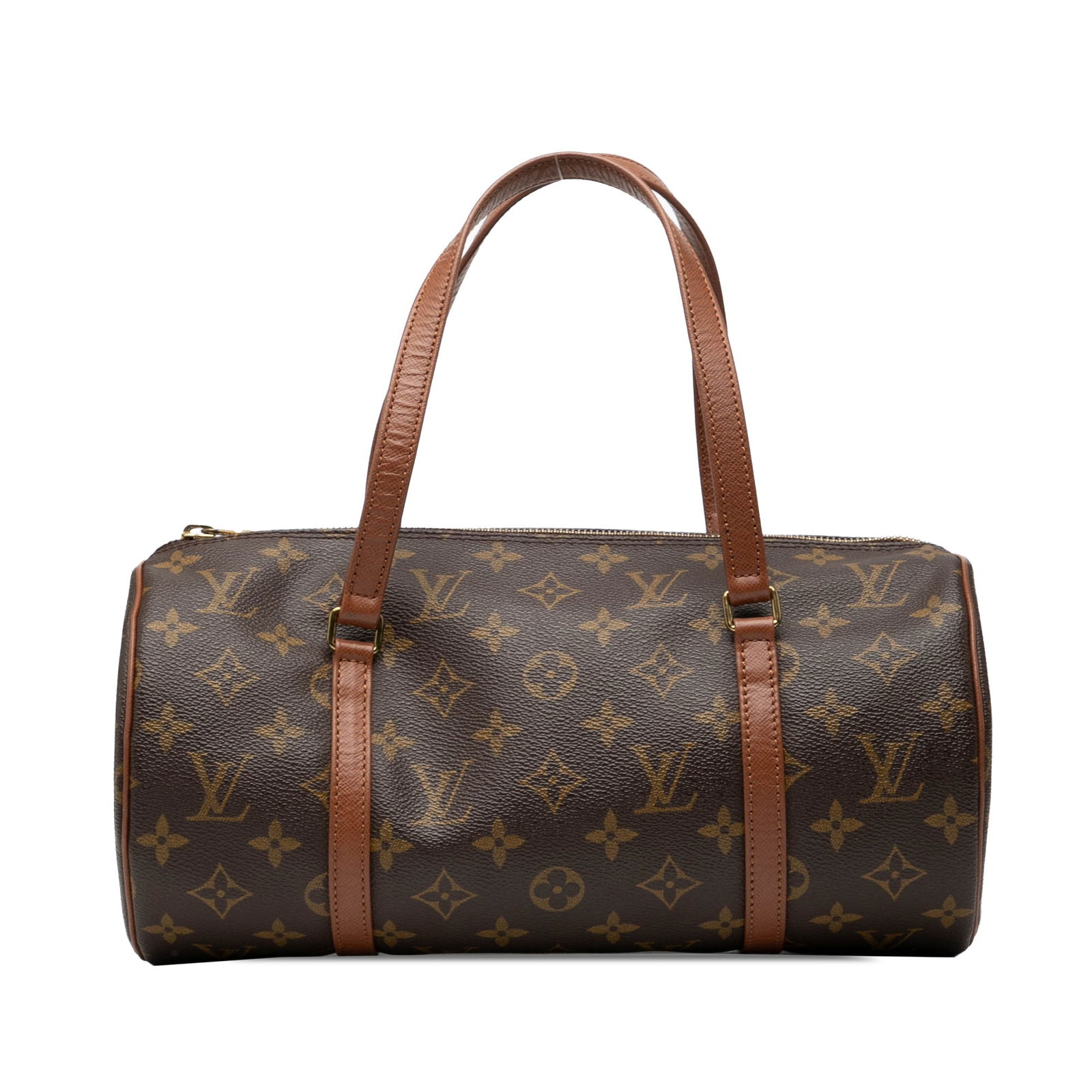 Louis Vuitton Papillon 30 Brown Monogram Canvas Handbag with Leather Trim: Louis Vuitton Papillon 30 Brown Monogram Canvas Handbag with Leather Trim The Louis Vuitton Monogram Papillon 30 is a classic handbag crafted from signature monogram canvas with leather trim. It featu