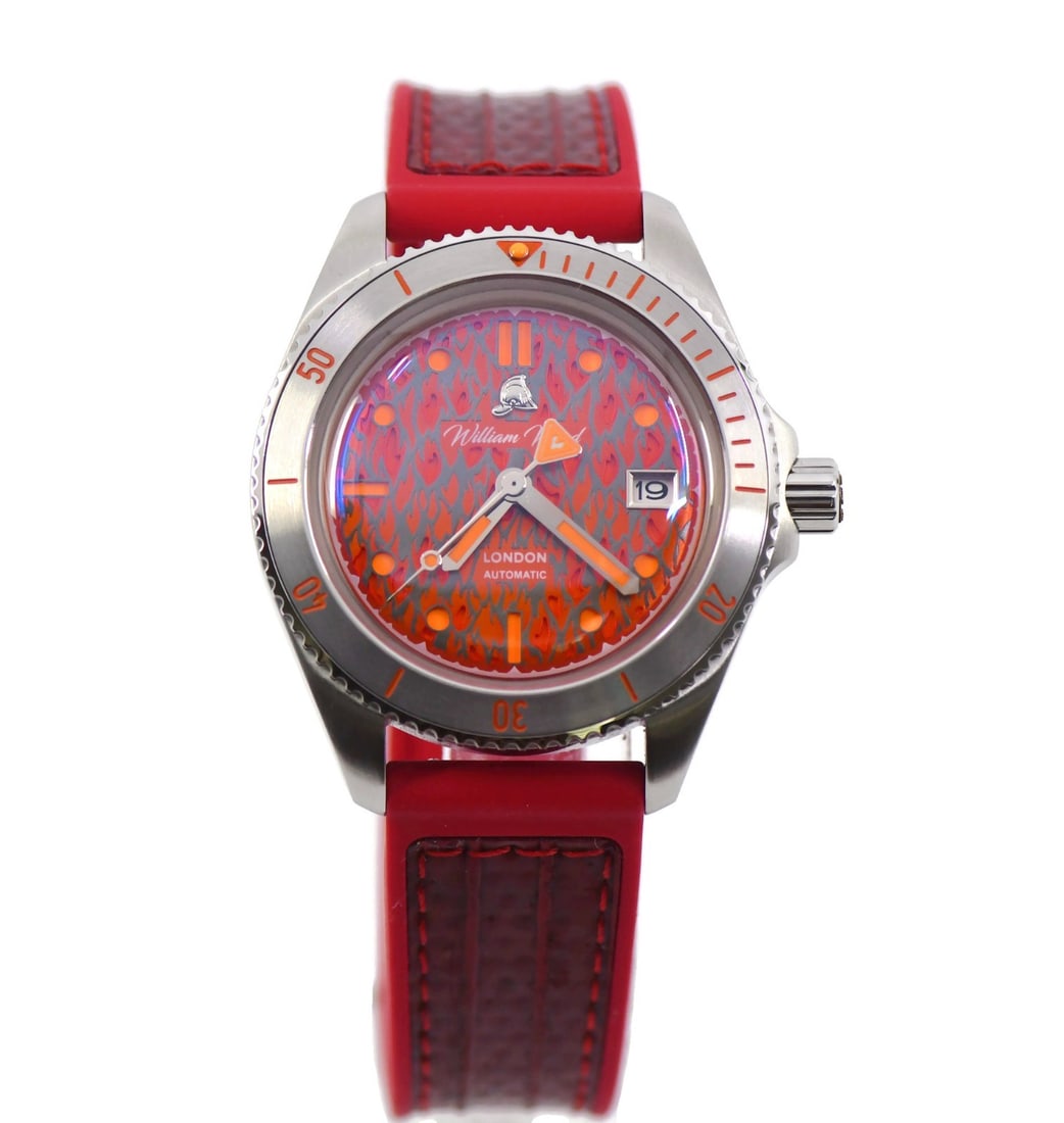 William Wood Valiant Fire Stainless Steel Watch with Box and Papers (1 of 6)