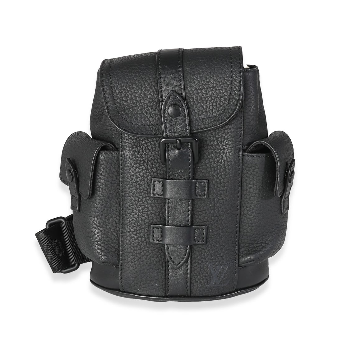 Louis Vuitton Nano Christopher Black Leather Crossbody Bag: Louis Vuitton Nano Christopher Black Leather Crossbody Bag Introducing the Louis Vuitton Black Taurillon Nano Christopher, a stylish and versatile crossbody bag designed for the modern man. Crafted fr