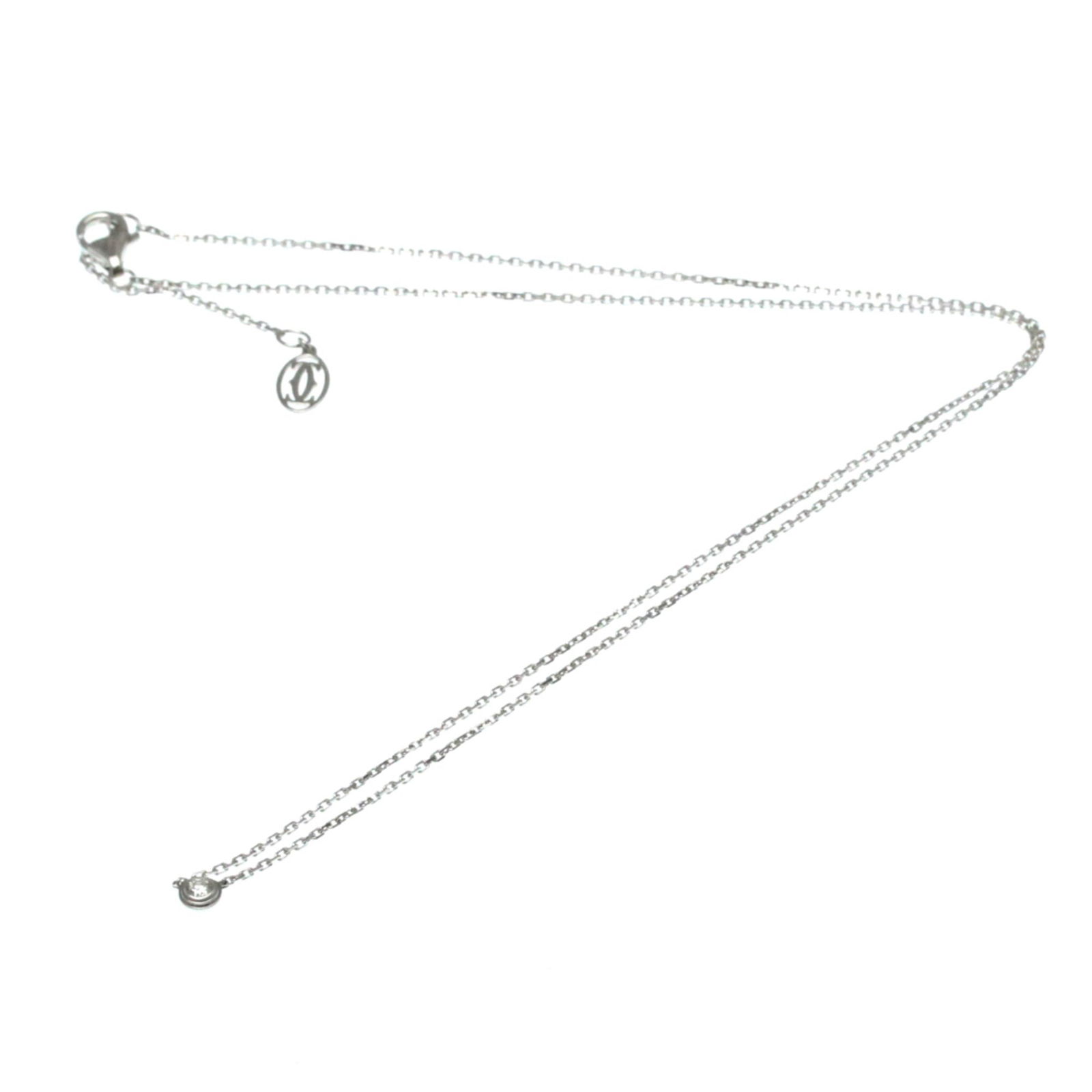 Cartier D'Amour White Gold Necklace for Women: Cartier D'Amour White Gold Necklace for Women This Cartier D'Amour necklace features a delicate design crafted from white gold in a silver hue. Designed for women, it offers an adjustable neck circumf