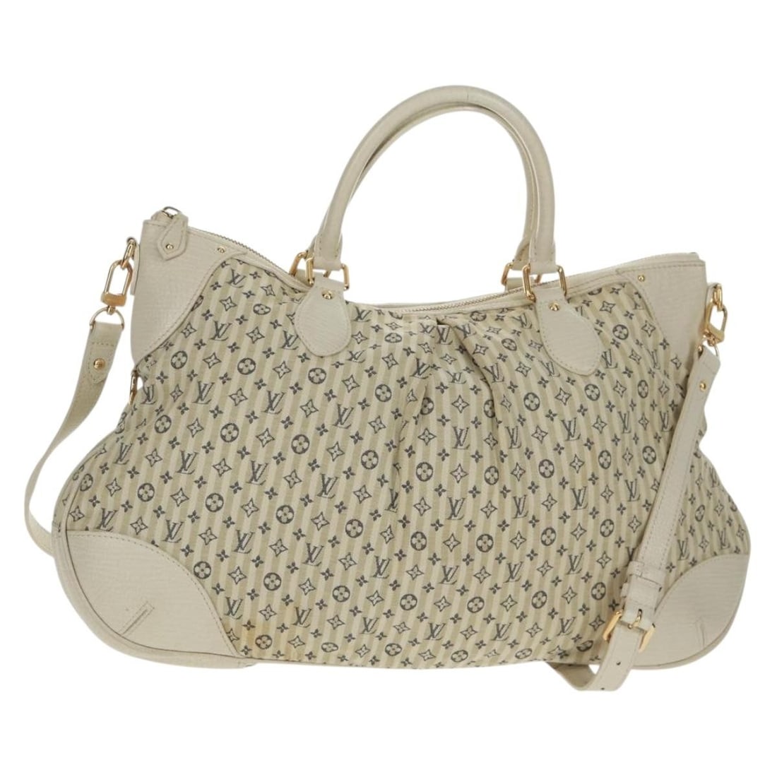 Blue Monogram Mini Lin Croisette Marina GM Shoulder Bag by Louis Vuitton: Blue Monogram Mini Lin Croisette Marina GM Shoulder Bag by Louis Vuitton This is a Louis Vuitton Monogram Mini Lin Croisette Marina GM shoulder bag in blue. The bag features Monogram Mini Lin canvas e