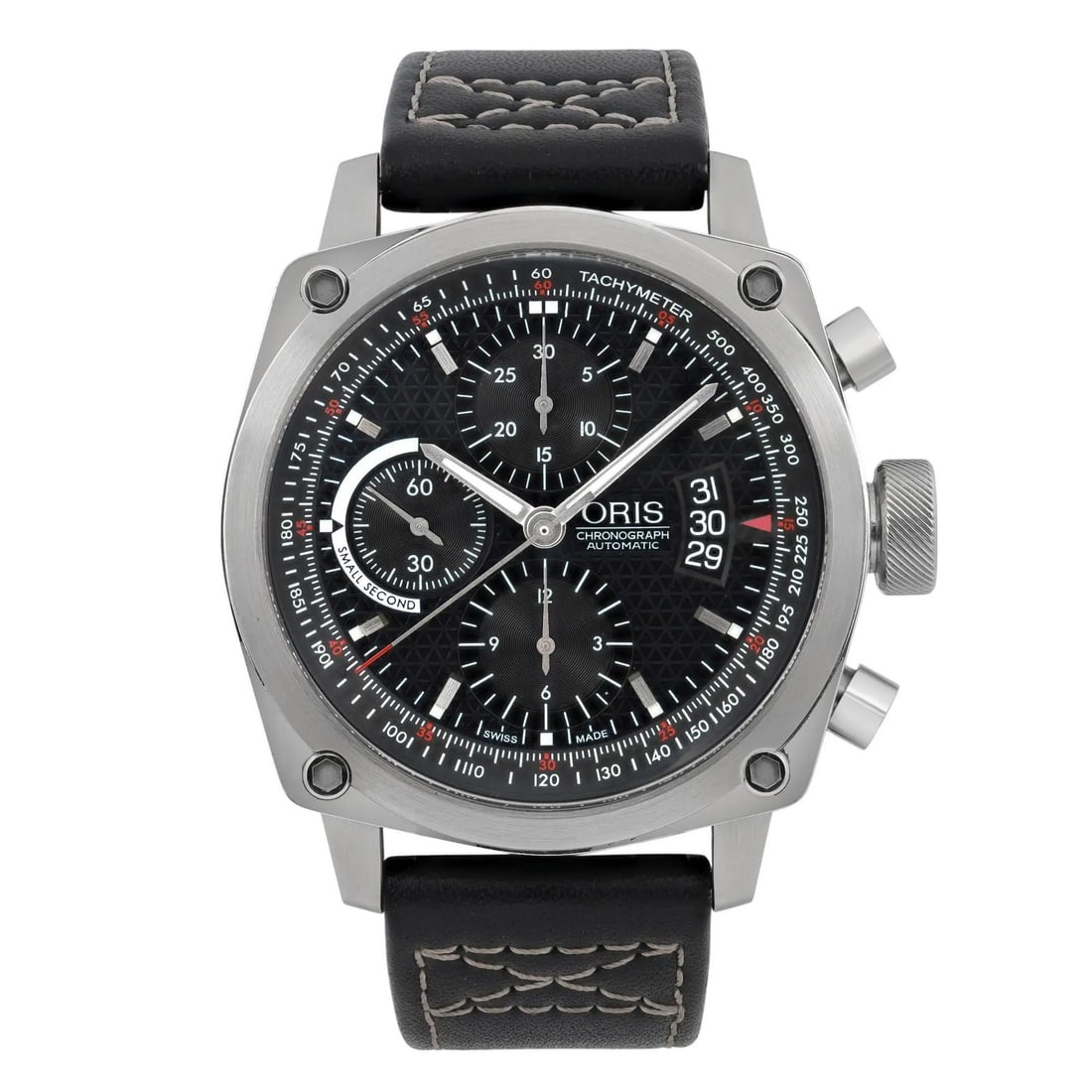 Oris BC4 Automatic Men's Watch 43mm Black Dial Stainless Steel: Oris BC4 Automatic Men's Watch 43mm Black Dial Stainless Steel The Oris BC4 is a sophisticated automatic wristwatch designed for men, featuring a striking black dial that complements its polished stai