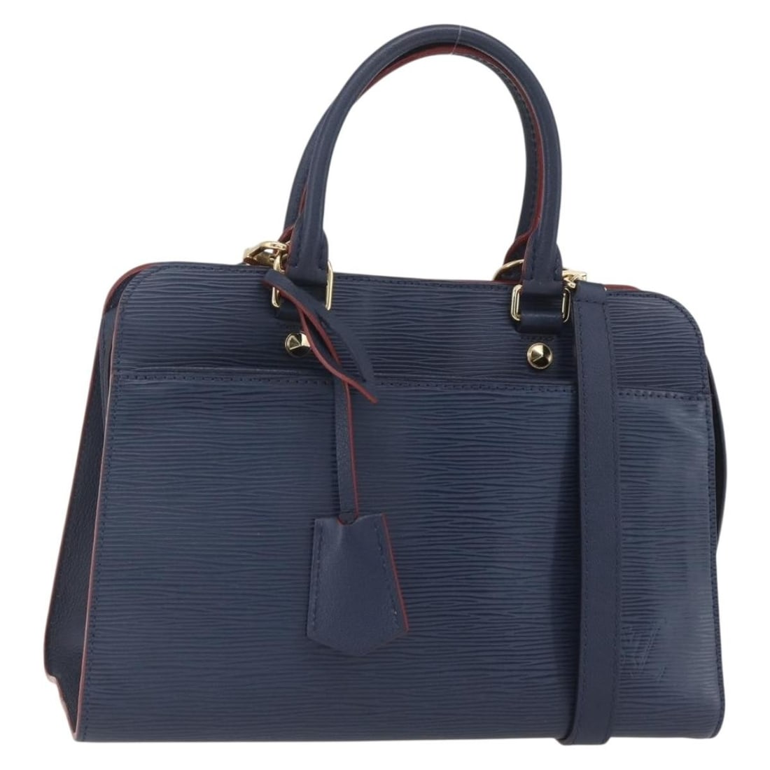 Epi Leather Vaneau MM Andigo Blue Handbag with Strap and Dust Bag: Epi Leather Vaneau MM Andigo Blue Handbag with Strap and Dust Bag This Louis Vuitton Epi Vaneau MM handbag features durable Epi leather in an Andigo blue color. The bag includes both a dust bag and a