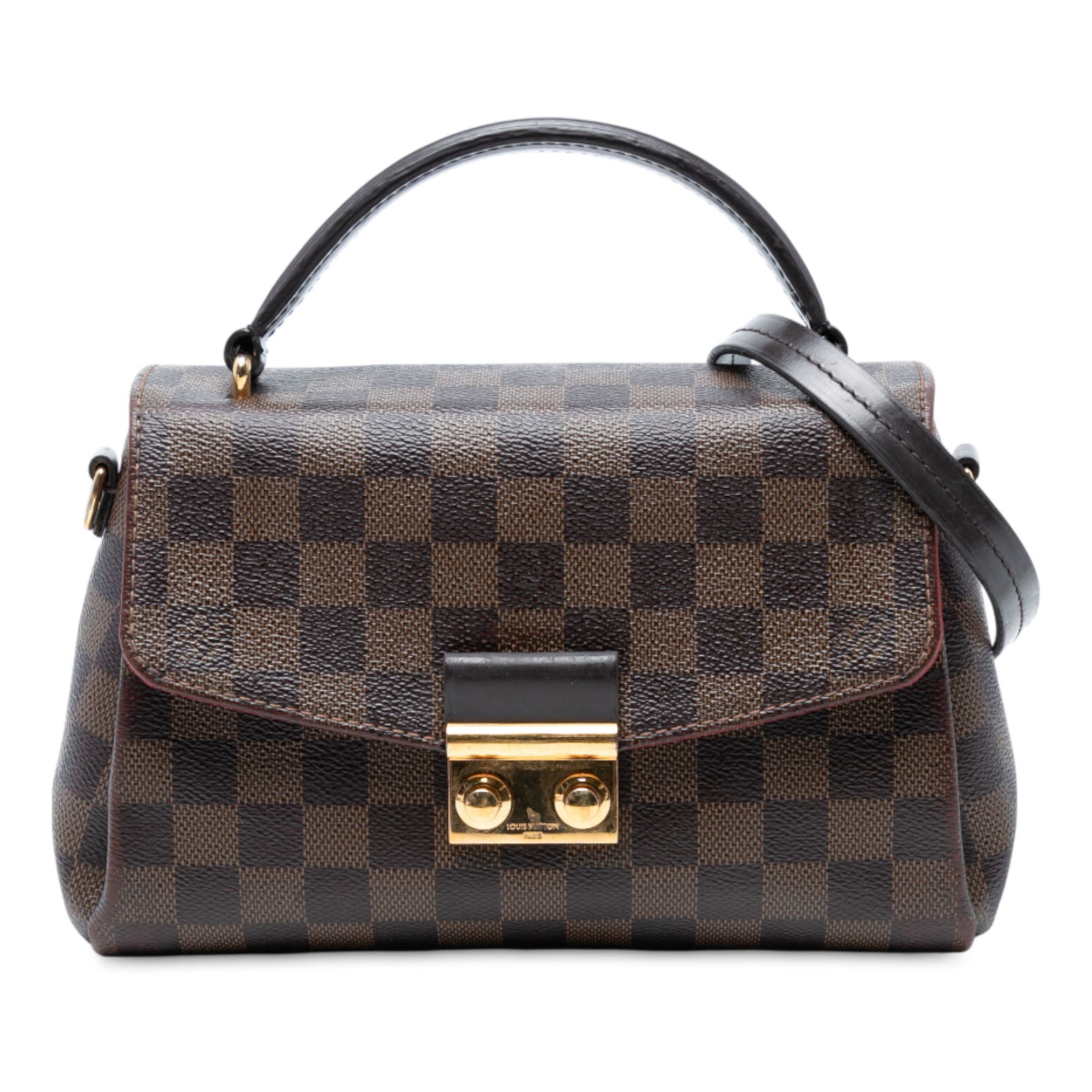 Louis Vuitton Damier Ebene Croisette Bag with Gold Tone Closure (1 of 7)