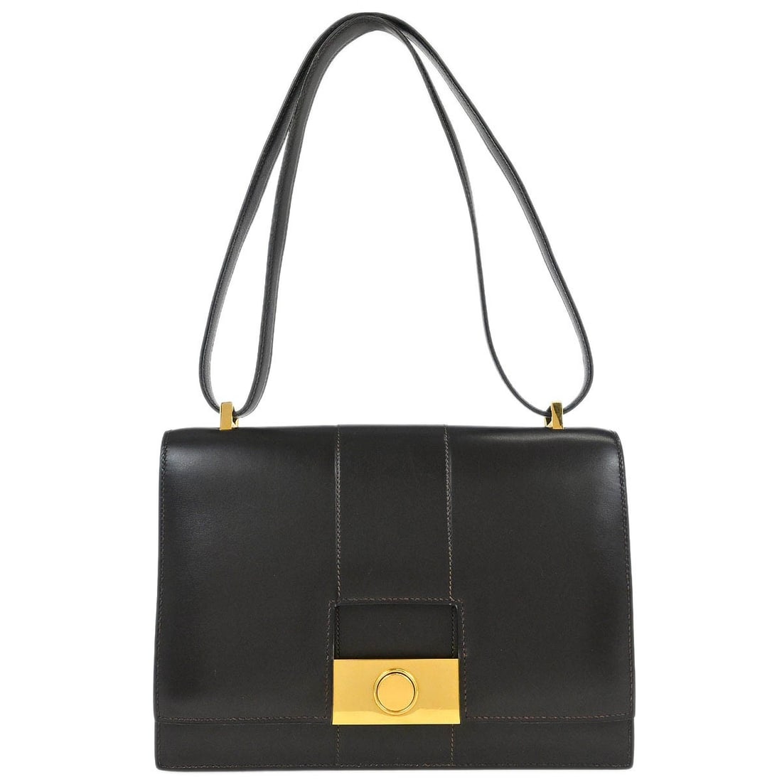 Hermes Brown Box Calf 2way Shoulder Bag Handbag: Hermes Brown Box Calf 2way Shoulder Bag Handbag This elegant Hermes shoulder bag is crafted from luxurious brown box calf leather, making it an ideal accessory for casual occasions. The bag features a