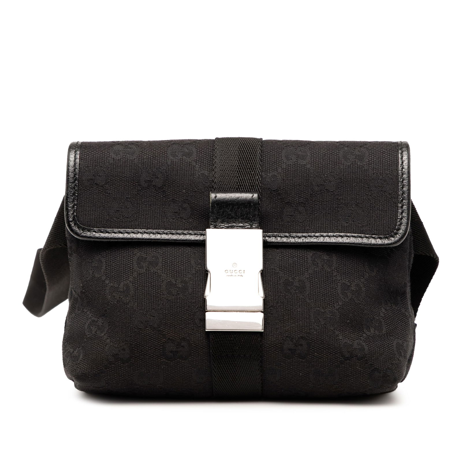 Gucci GG Canvas Belt Bag Black Fabric Adjustable Strap: Gucci GG Canvas Belt Bag Black Fabric Adjustable Strap The Gucci GG Canvas Belt Bag is a stylish and functional accessory crafted from durable canvas with leather trim. It features an adjustable flat