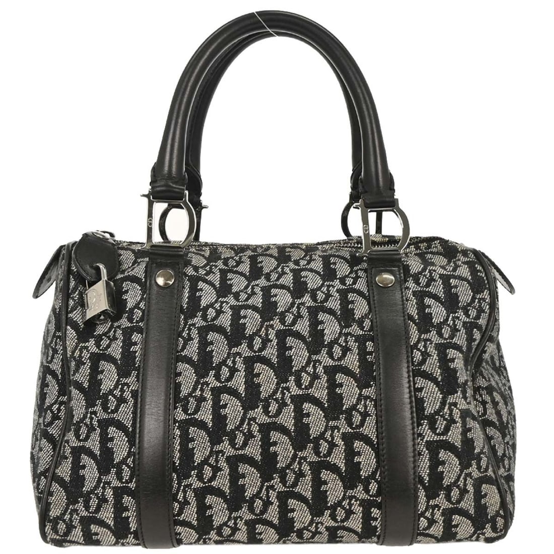 Dior Black Canvas Leather Trotter Duffle Handbag BOC0092: Dior Black Canvas Leather Trotter Duffle Handbag BOC0092 This stylish Christian Dior Black Trotter Duffle Handbag is a stunning accessory for casual occasions. Crafted from durable canvas leather, it