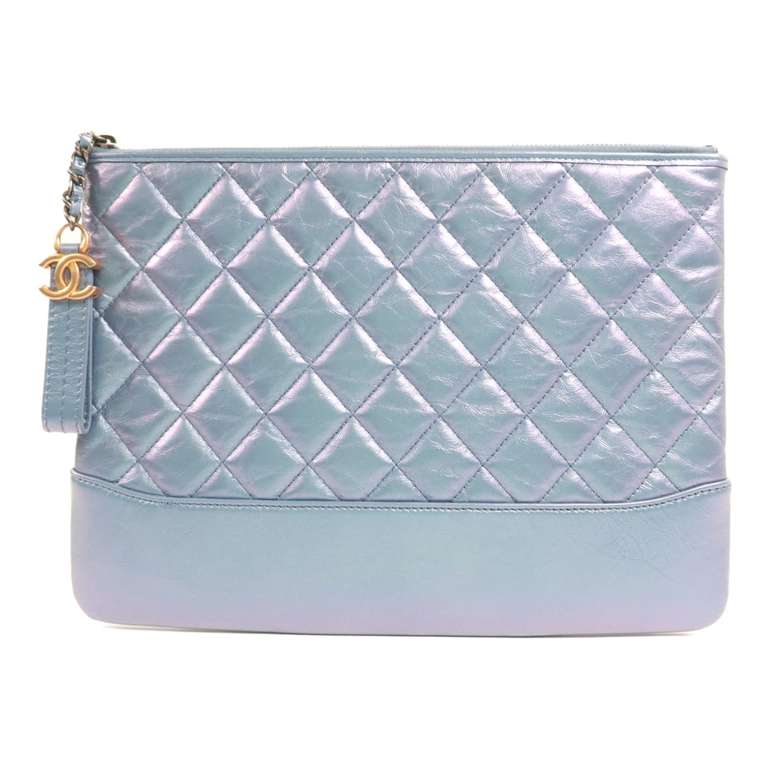 CHANEL Blue Calfskin Leather Clutch A84287 GHW (1 of 12)
