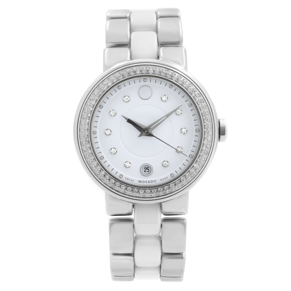 Movado Cerena Diamond Bezel Quartz Ladies Watch with Box and Papers 0606625 (1 of 7)