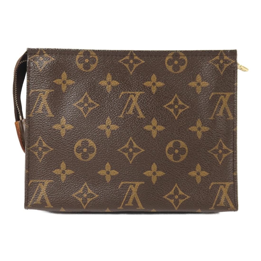 Louis Vuitton Monogram Toiletry Pouch 19 M47544 Brown Gold Hardware Clutch (1 of 12)