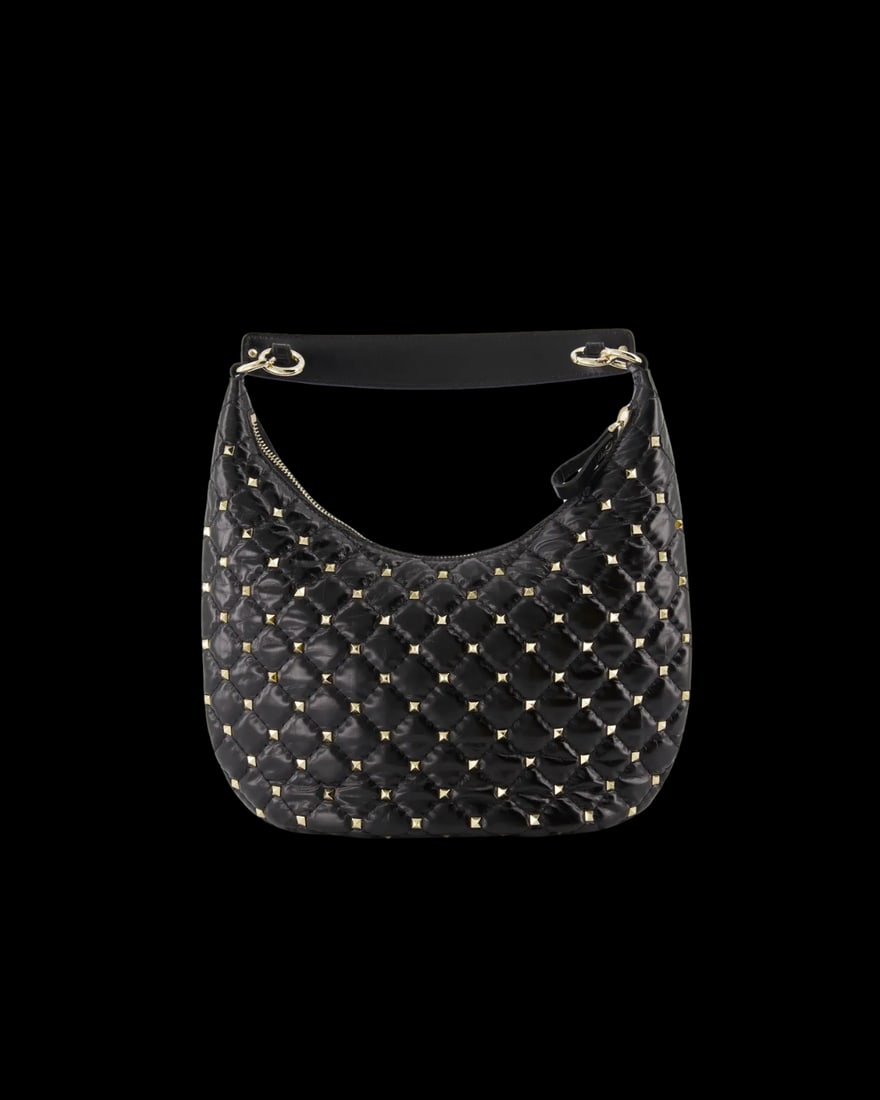 Black Leather Italian Shoulder Bag by Valentino: Black Leather Italian Shoulder Bag by Valentino This Valentino women's handbag is crafted from black leather and features a sleek, minimalist design. Made in Italy, it offers ample space with its prac